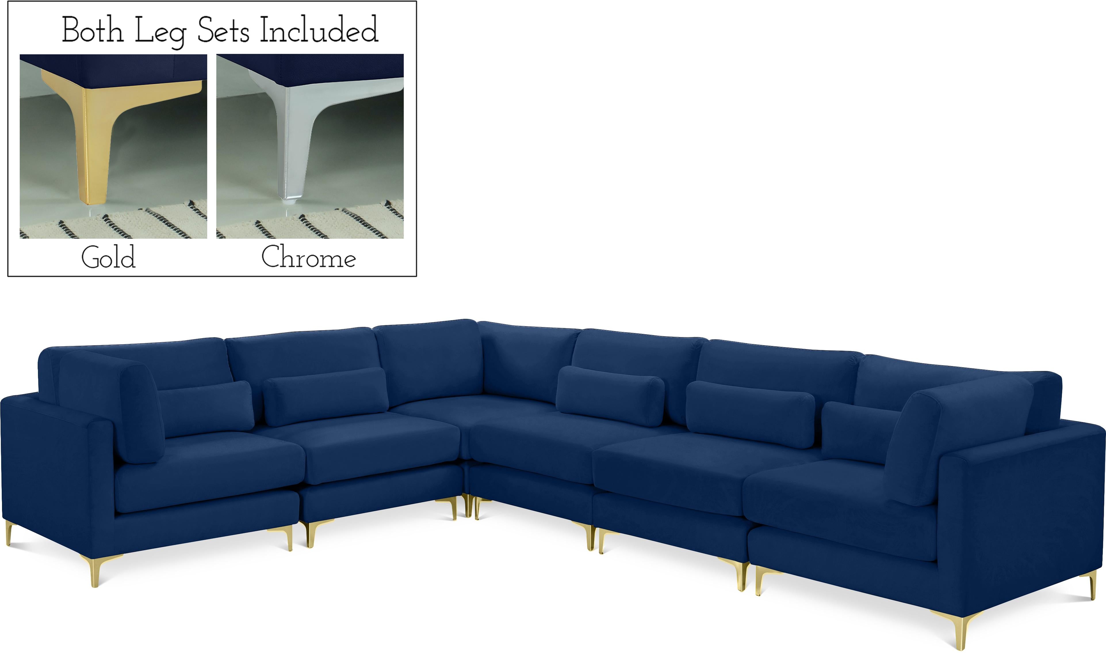 Julia Navy Velvet Modular Sectional (6 Boxes) image