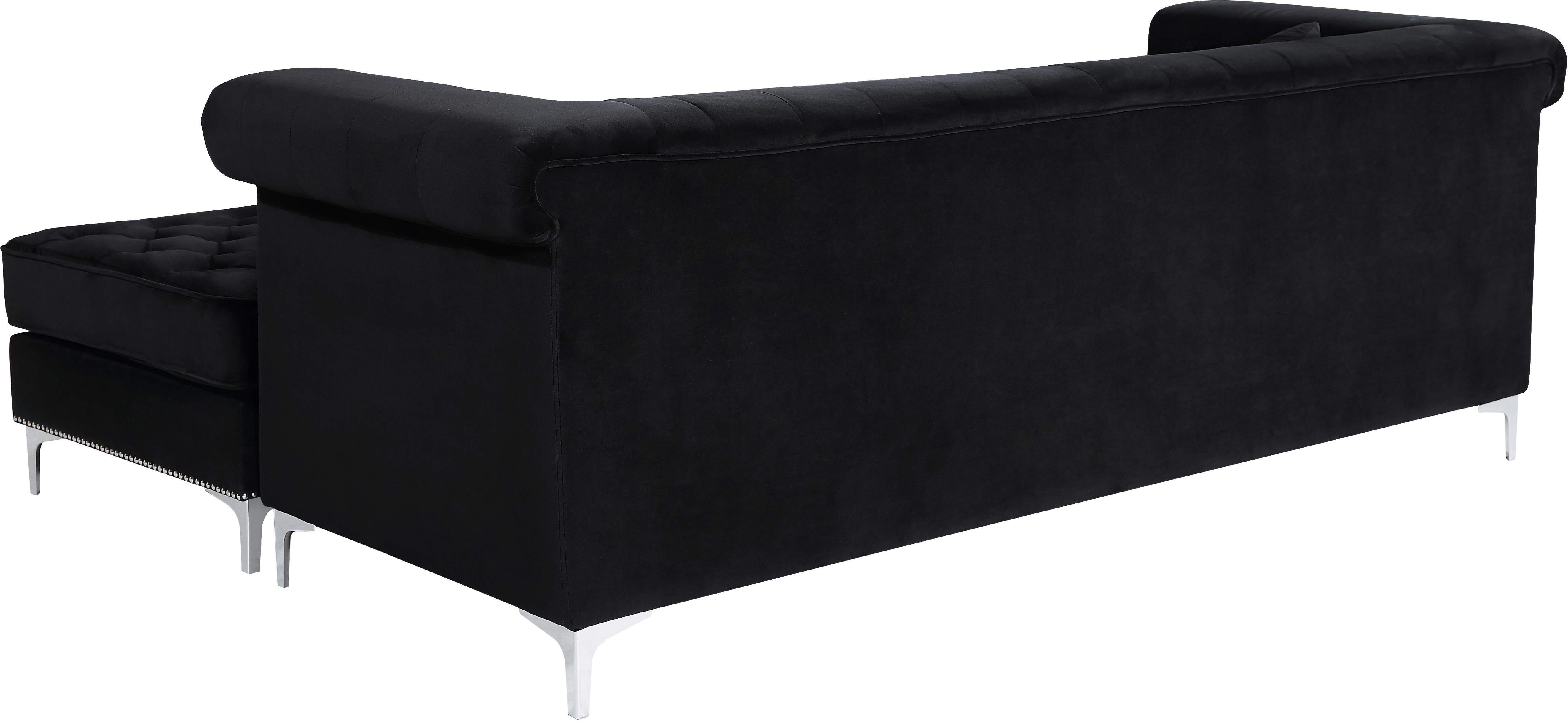 Damian Black Velvet 2pc. Reversible Sectional