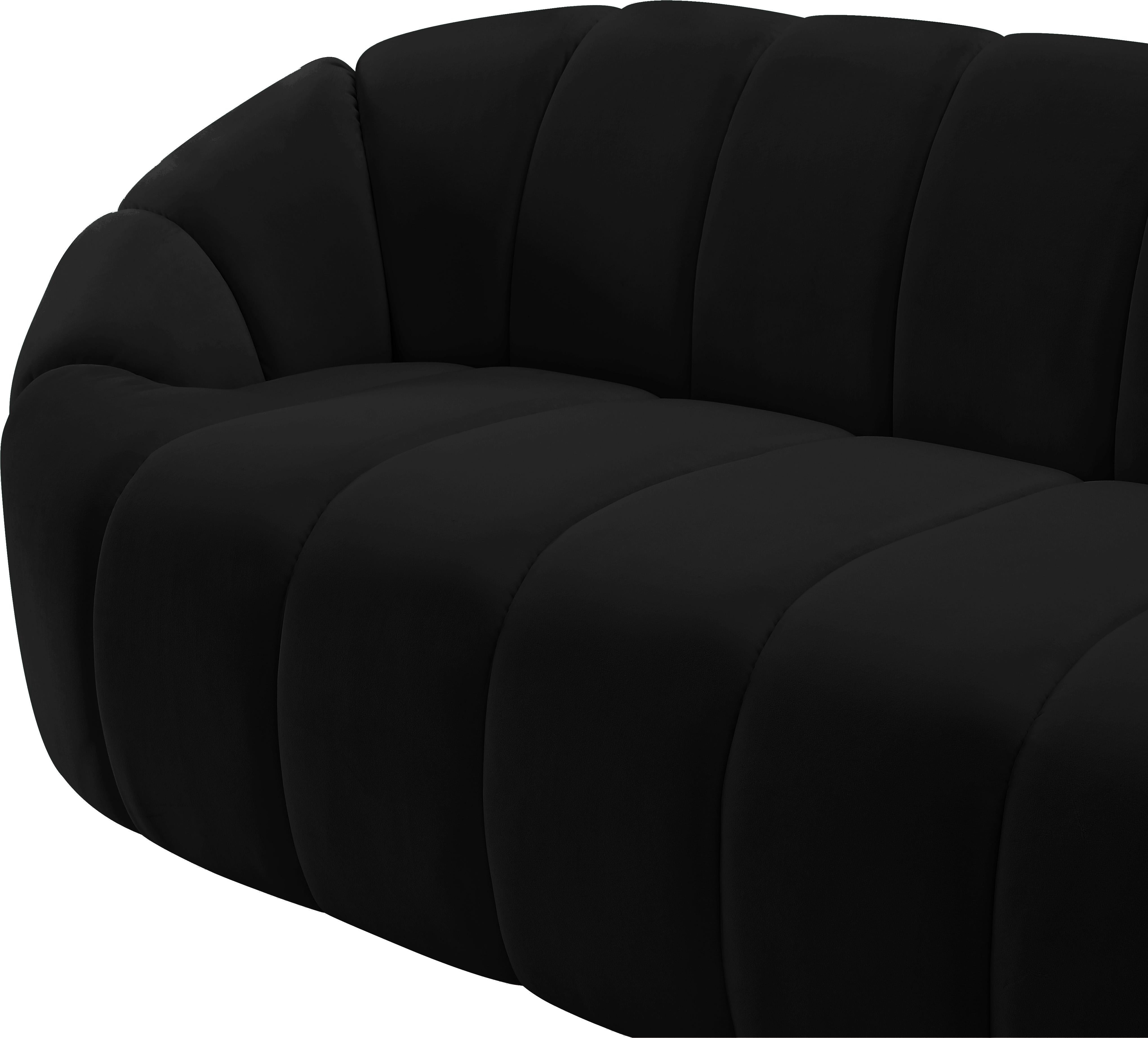 Elijah Black Velvet Sofa