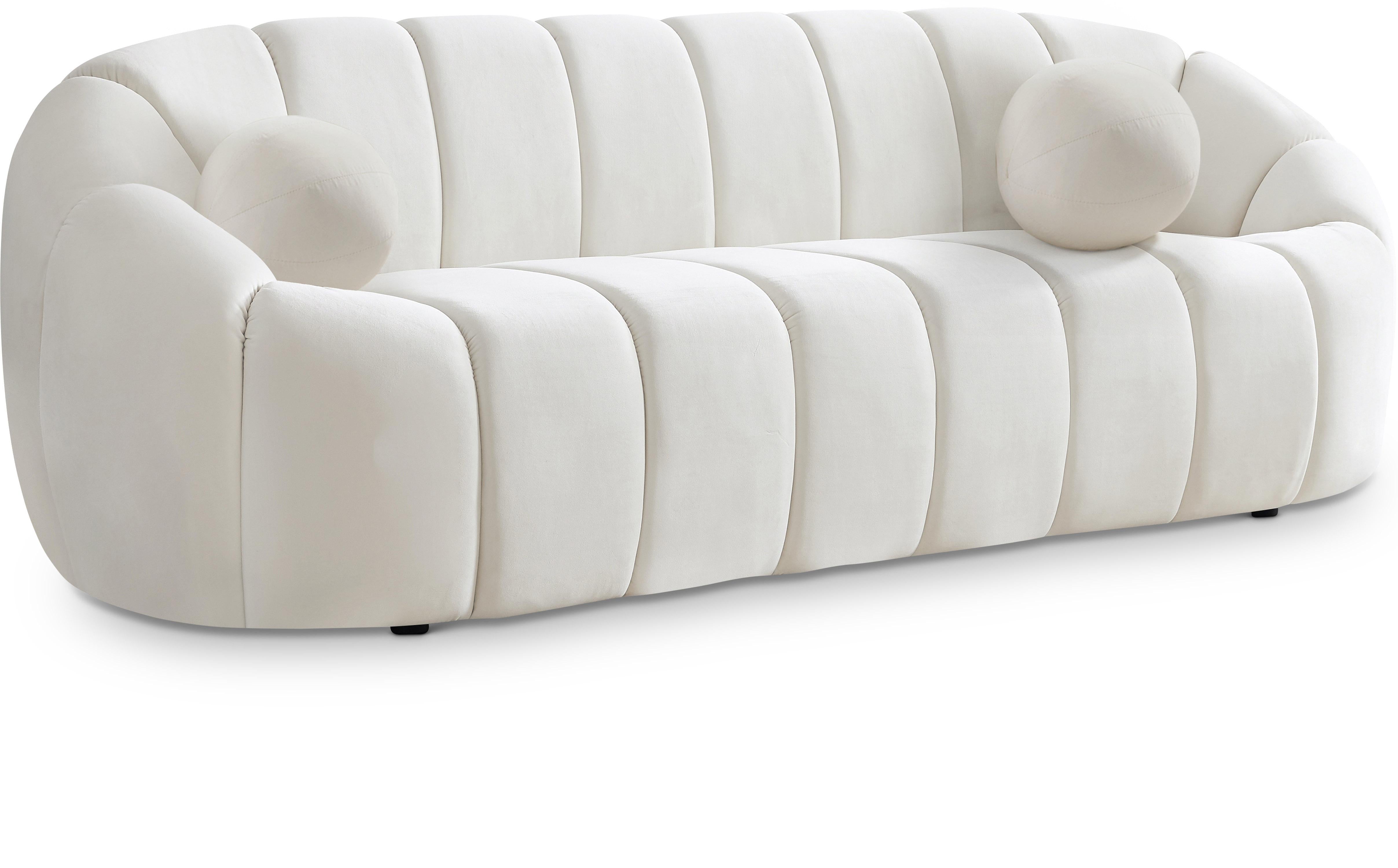 Elijah Cream Velvet Sofa image