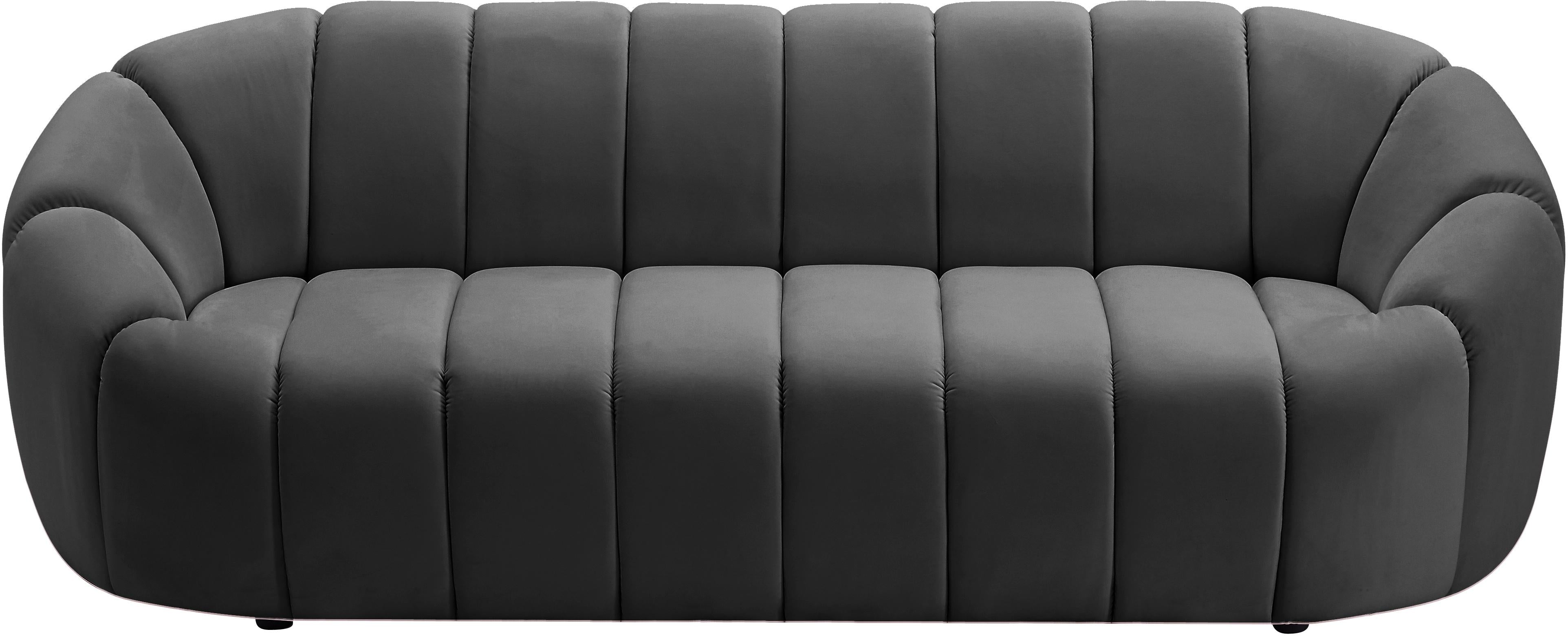 Elijah Grey Velvet Sofa