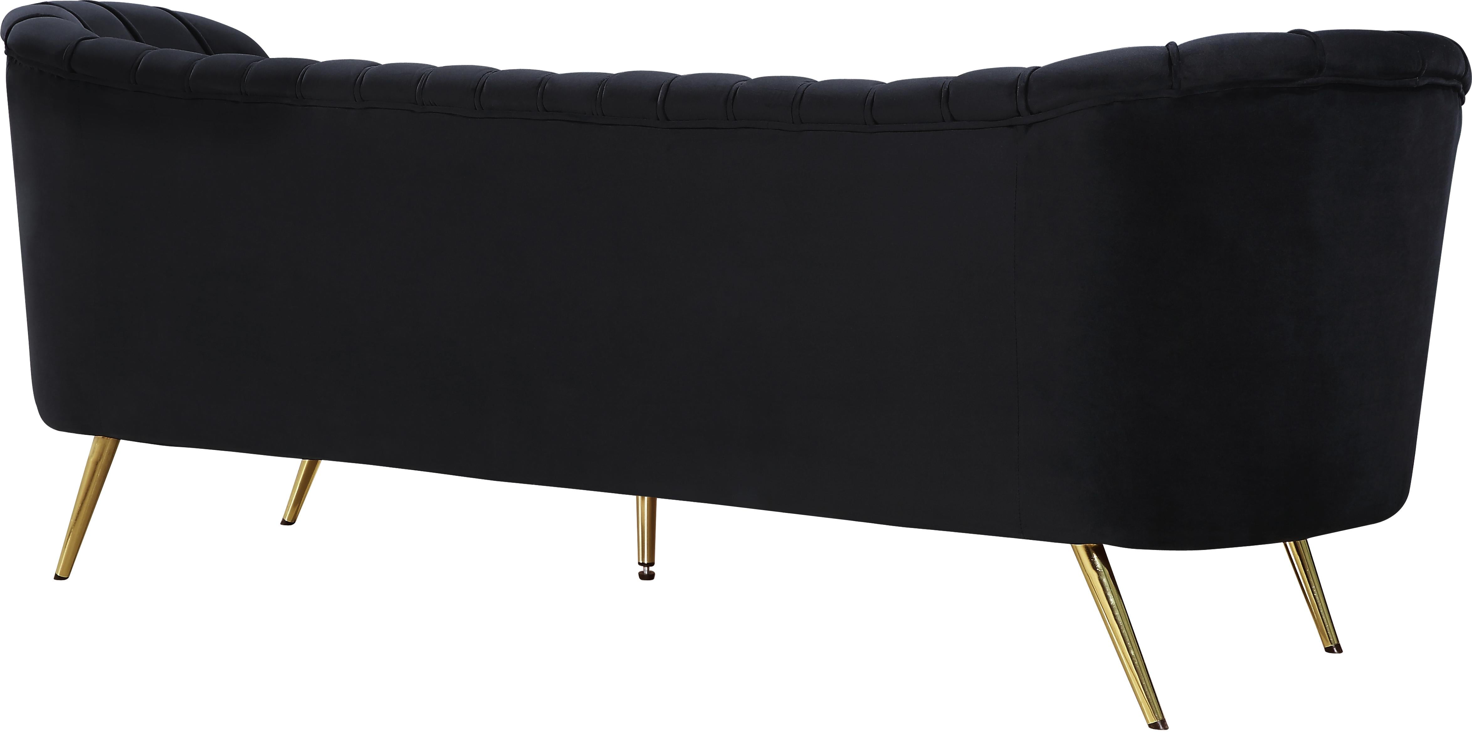 Margo Black Velvet Sofa