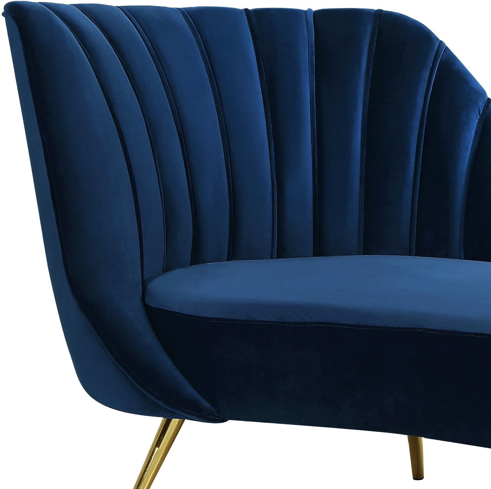 Margo Navy Velvet Chaise