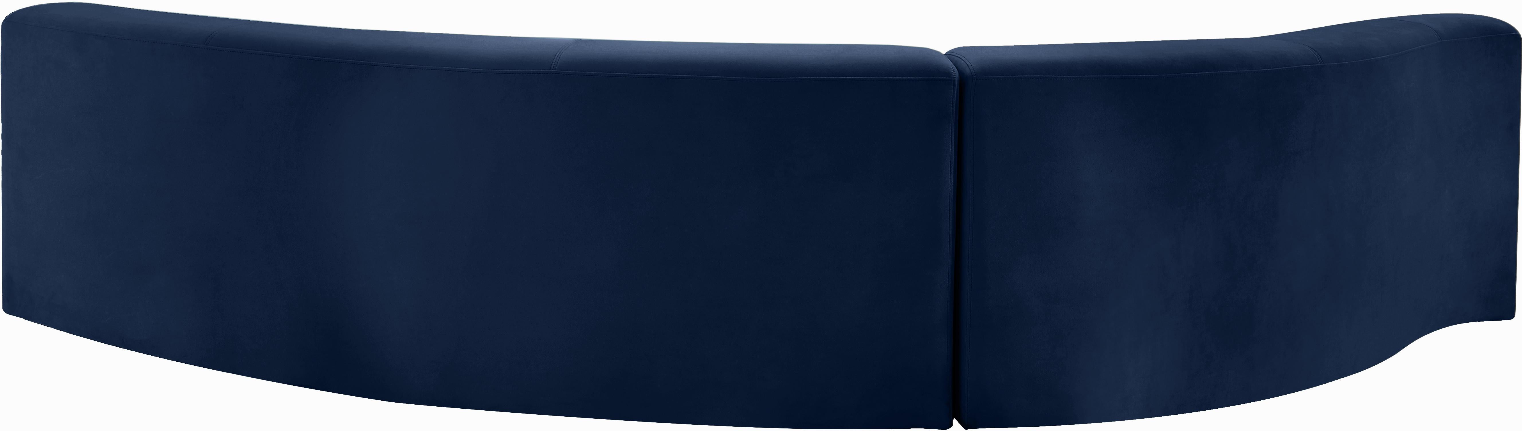 Curl Navy Velvet 2pc. Sectional