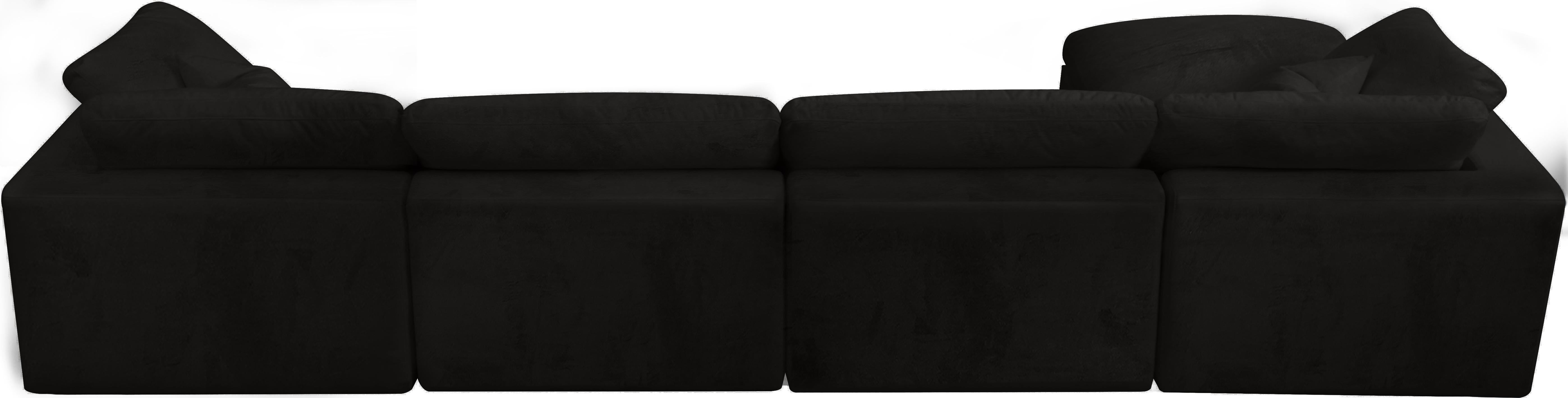 Cozy Black Velvet Cloud Modular Sectional