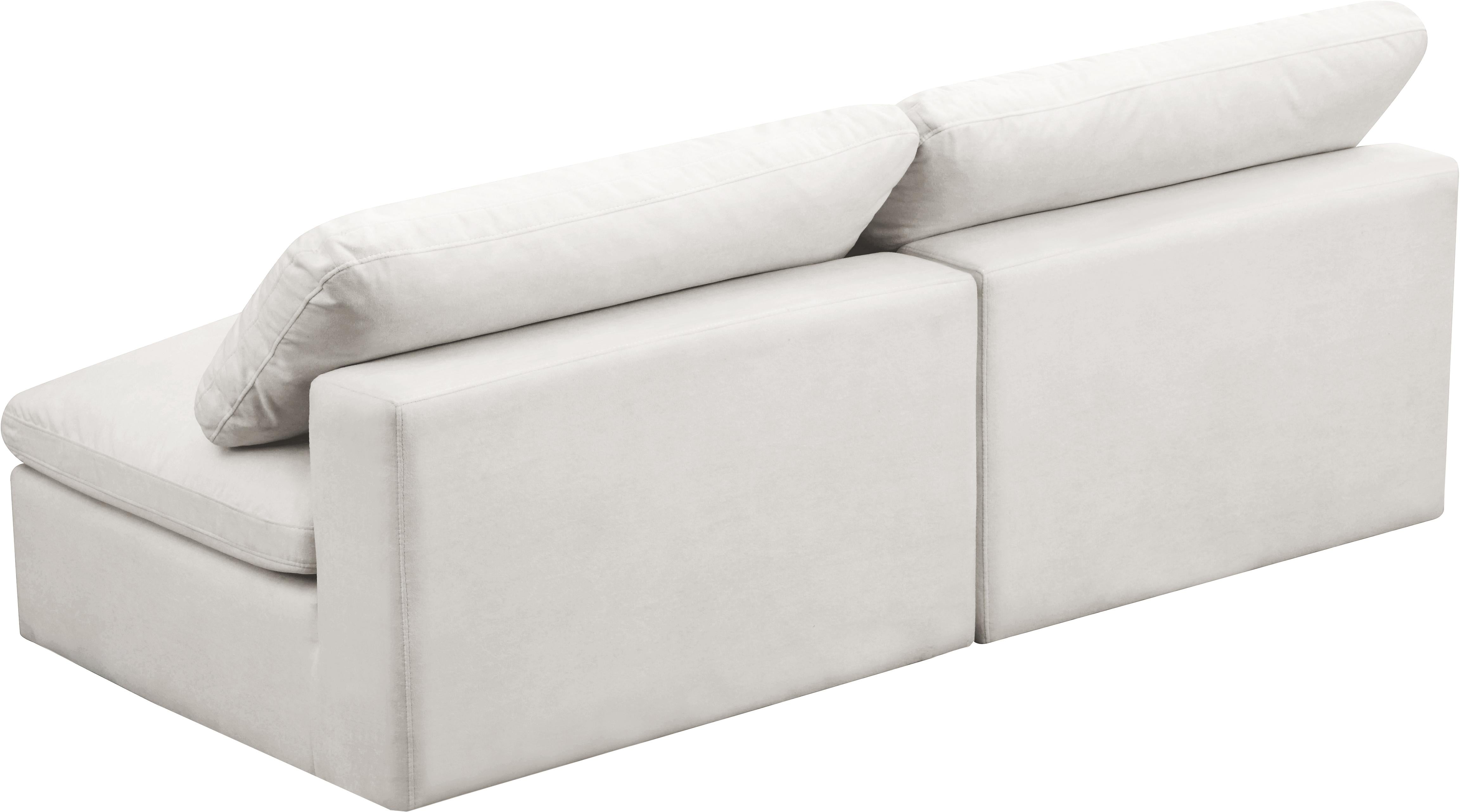 Cozy Cream Velvet Cloud Modular Armless Sofa