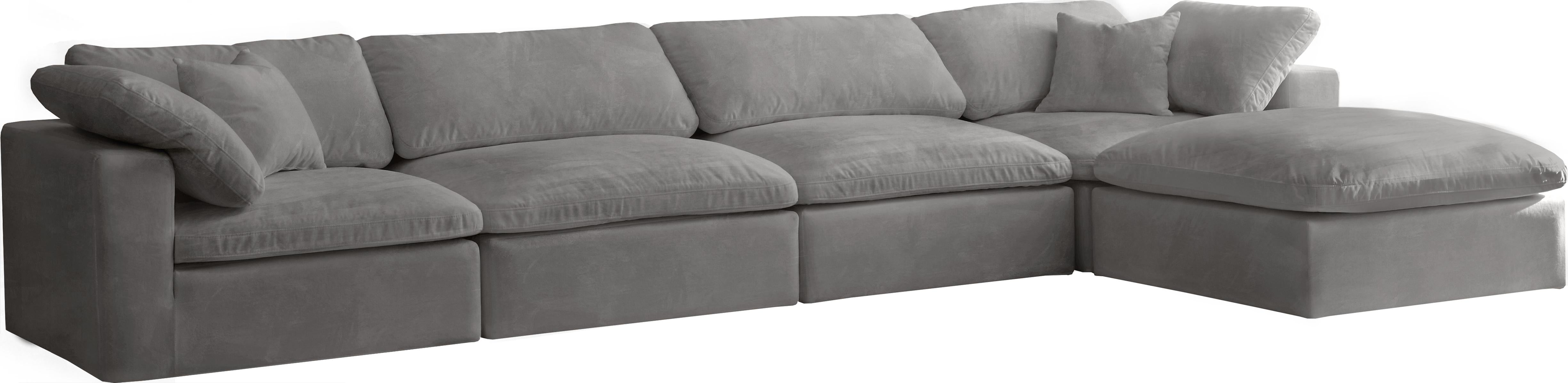 Cozy Grey Velvet Cloud Modular Sectional