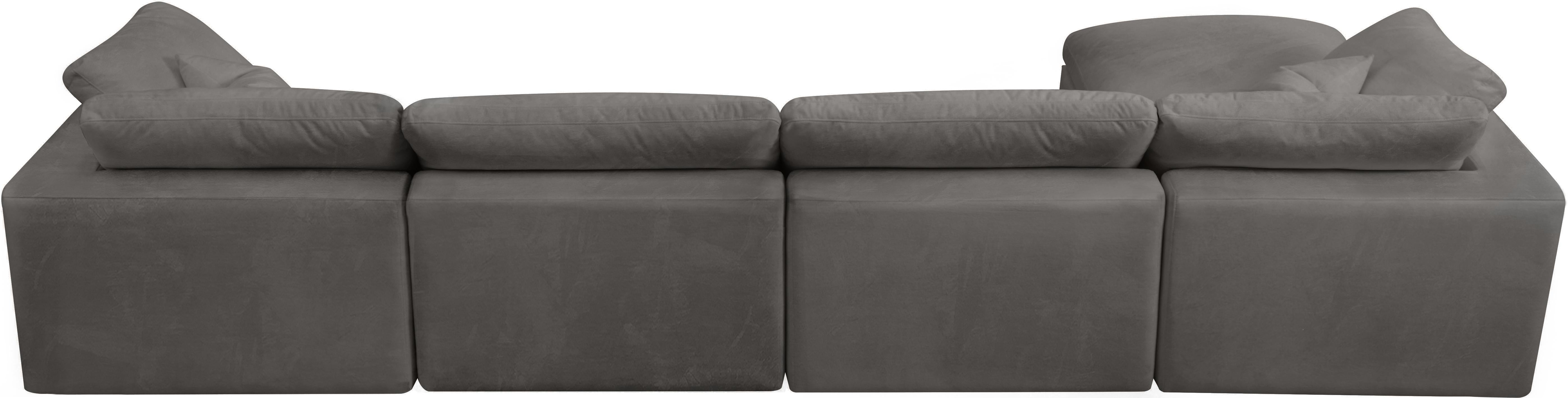 Cozy Grey Velvet Cloud Modular Sectional