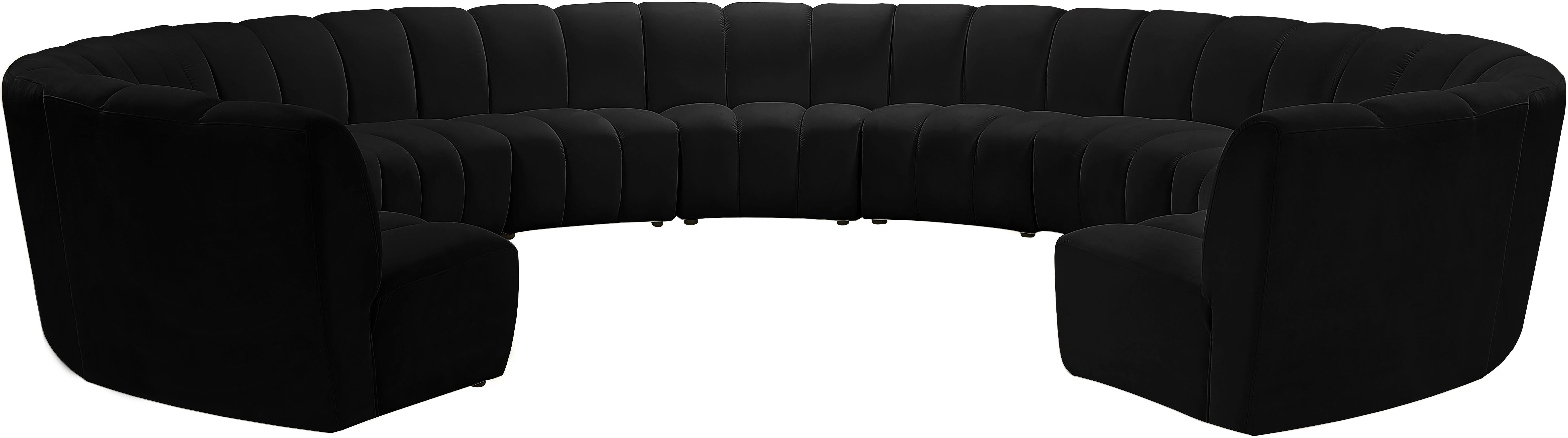 Infinity Black Velvet 11pc. Modular Sectional