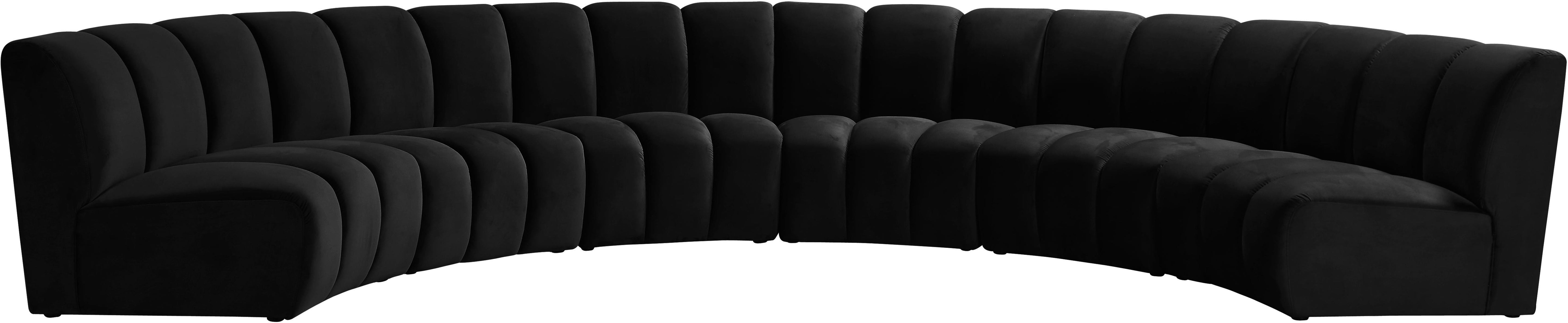 Infinity Black Velvet 6pc. Modular Sectional image