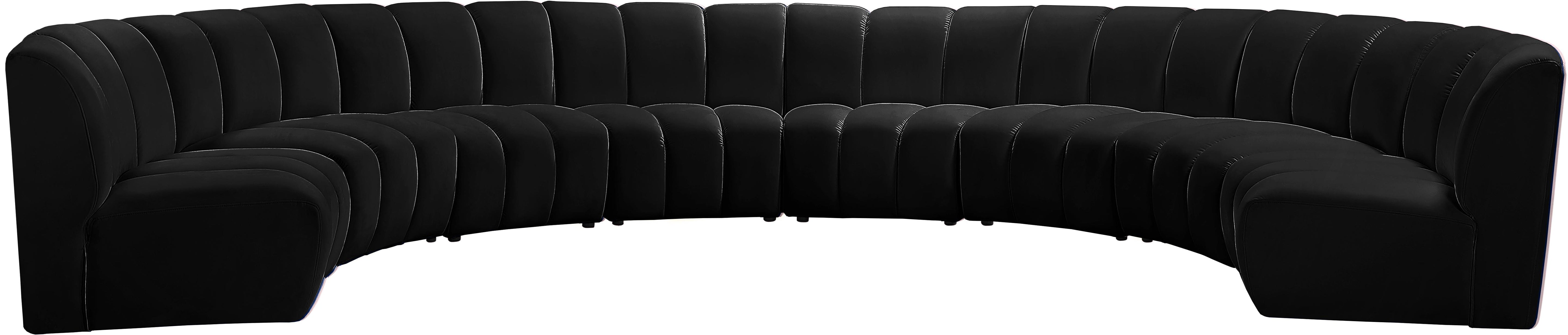 Infinity Black Velvet 8pc. Modular Sectional image