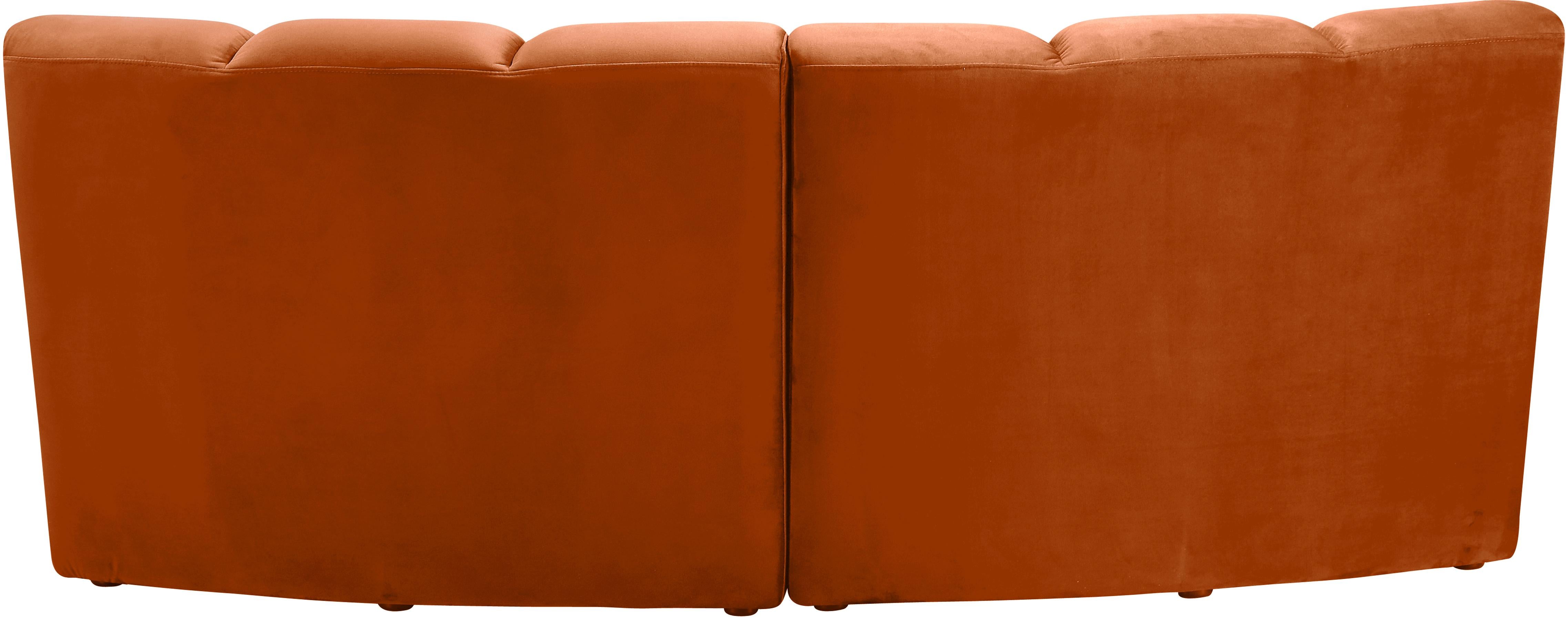 Infinity Cognac Velvet 2pc. Modular Sectional