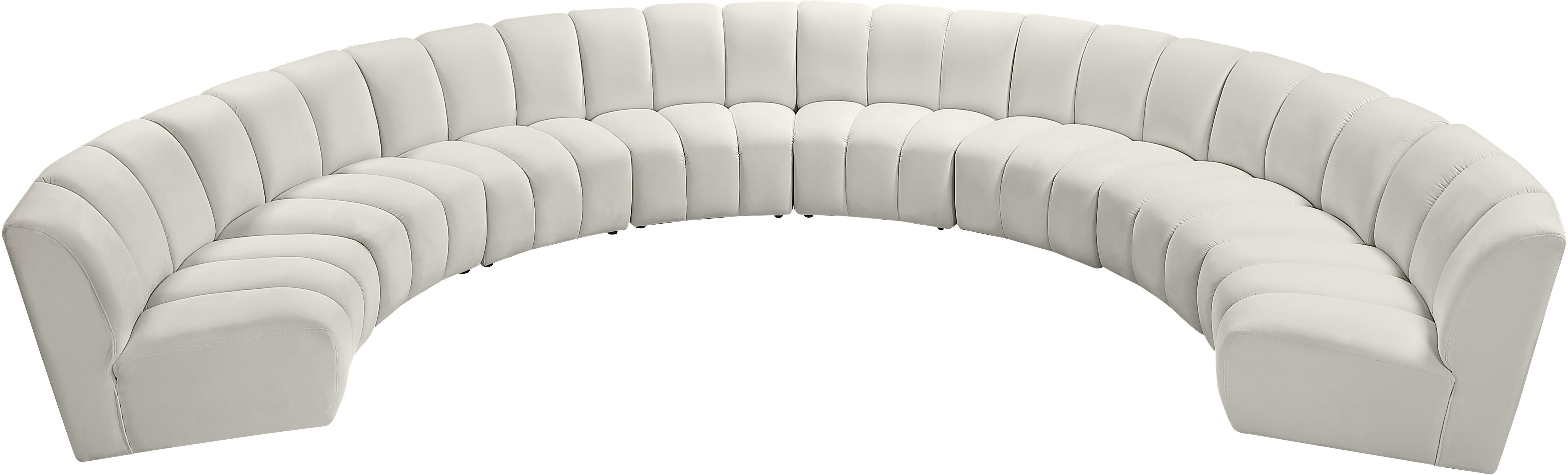 Infinity Cream Velvet 8pc. Modular Sectional