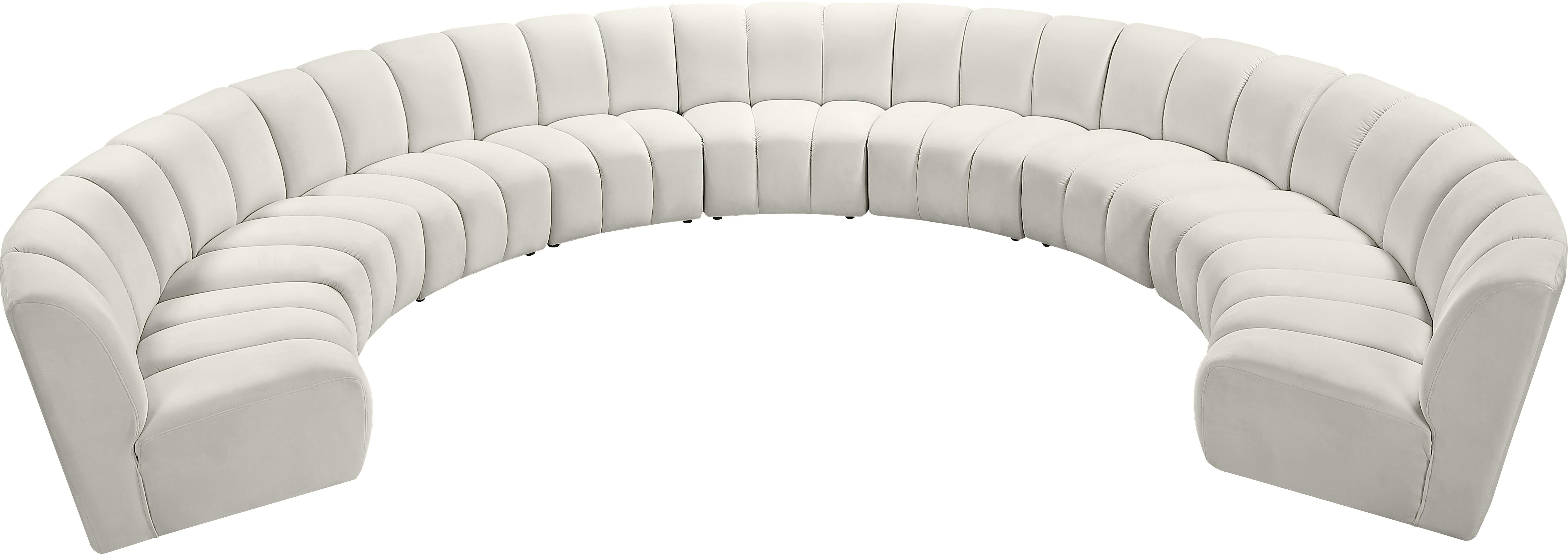 Infinity Cream Velvet 9pc. Modular Sectional