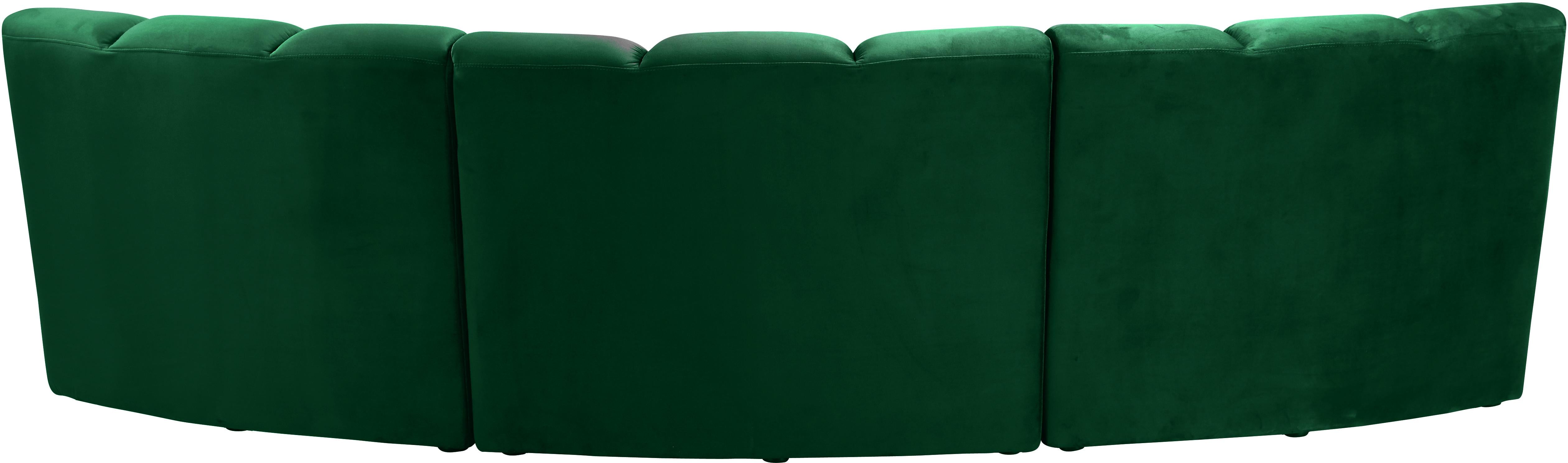 Infinity Green Velvet 3pc. Modular Sectional