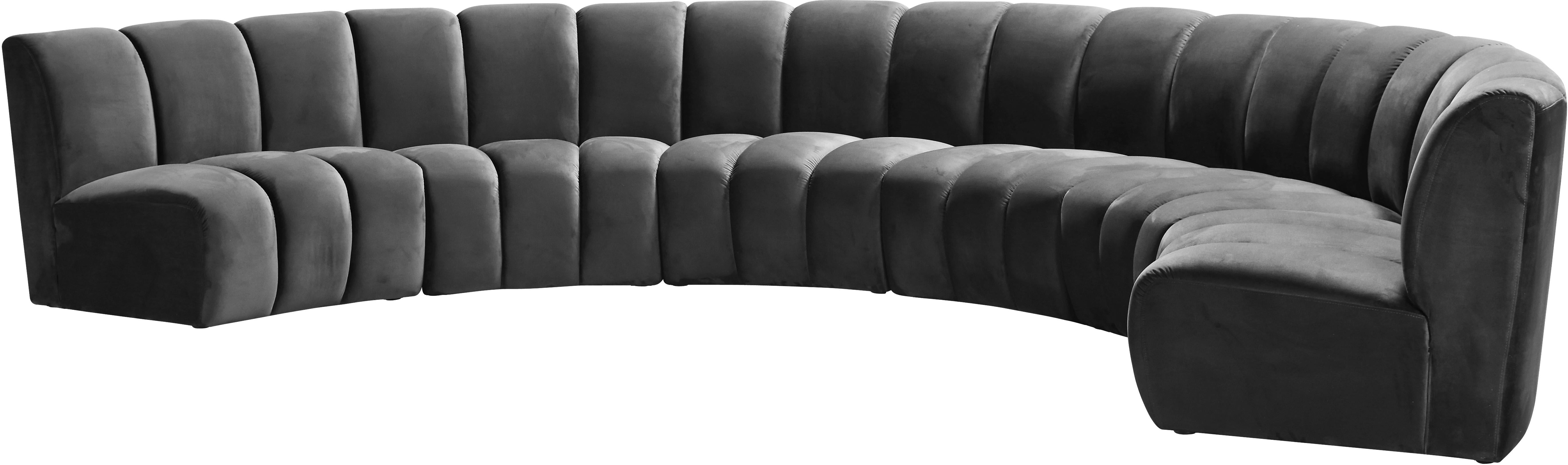 Infinity Grey Velvet 6pc. Modular Sectional