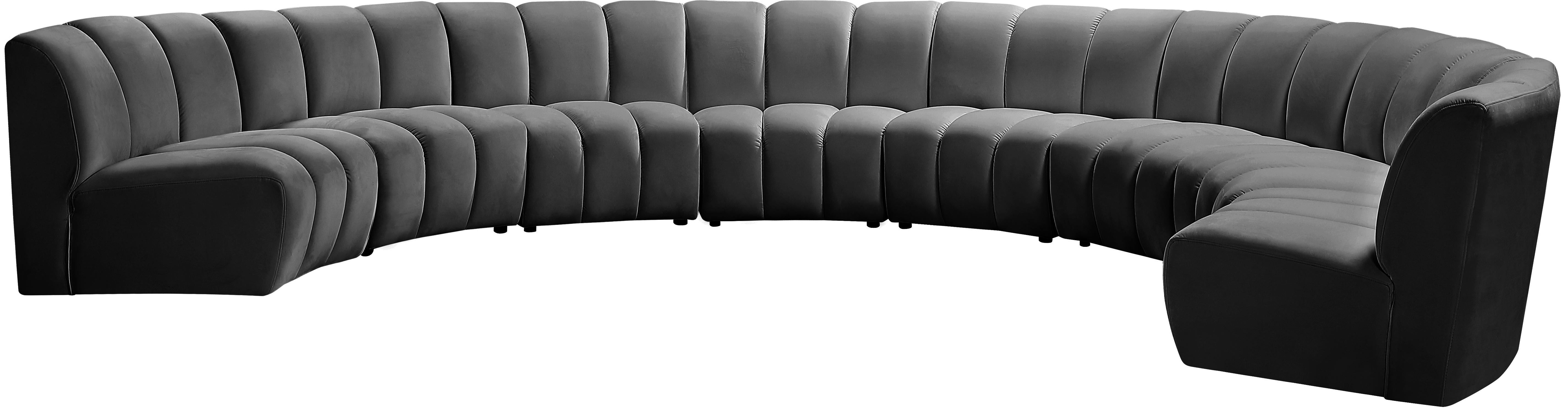 Infinity Grey Velvet 8pc. Modular Sectional