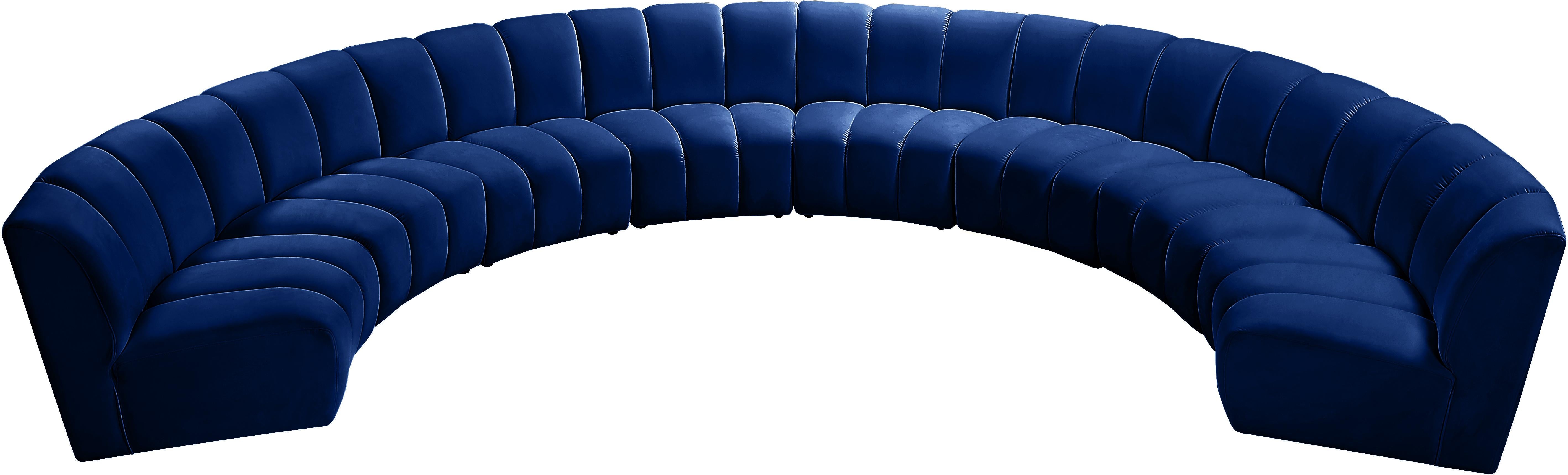 Infinity Navy Velvet 8pc. Modular Sectional