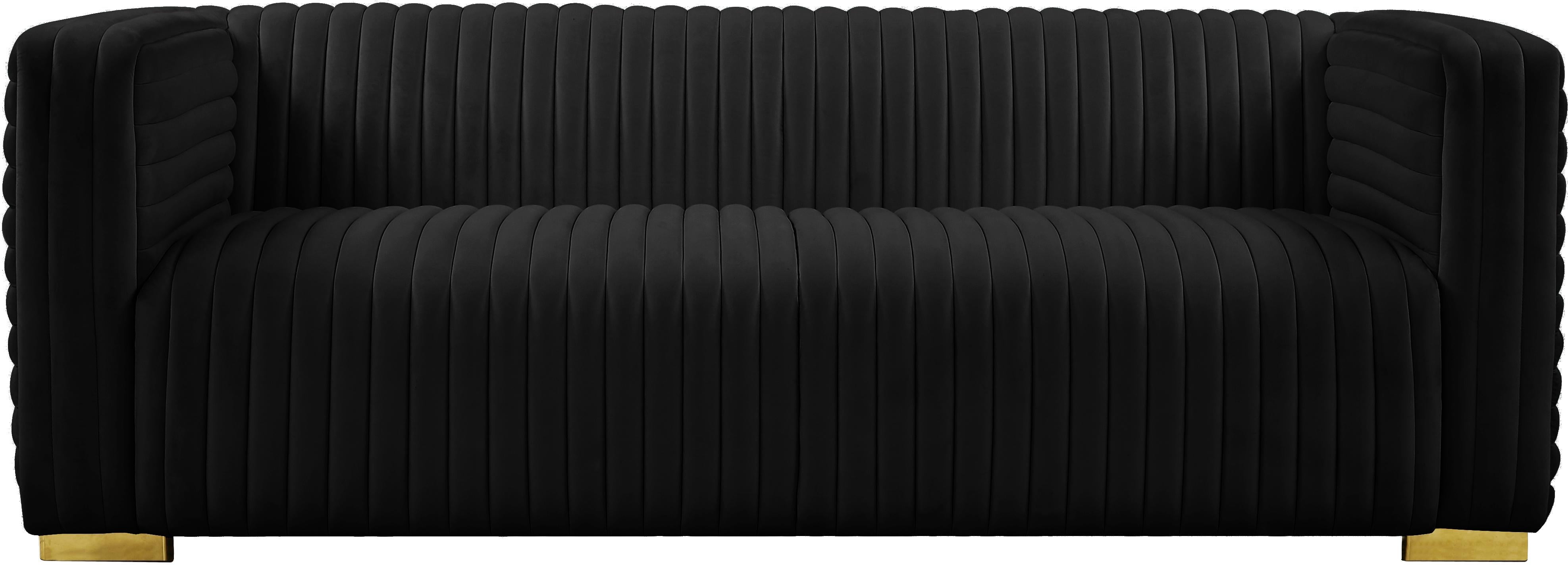 Ravish Black Velvet Sofa