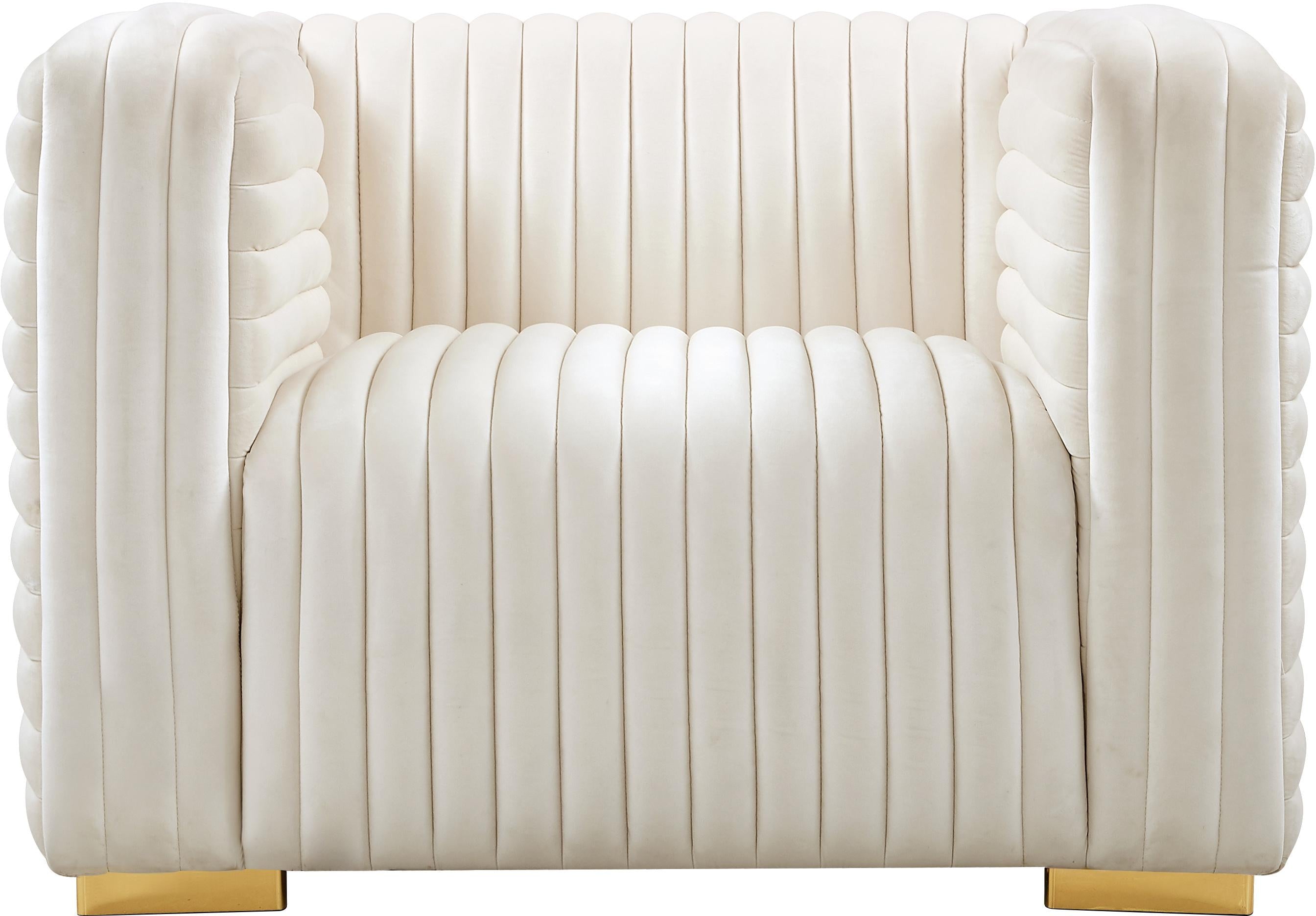 Ravish Cream Velvet Chair