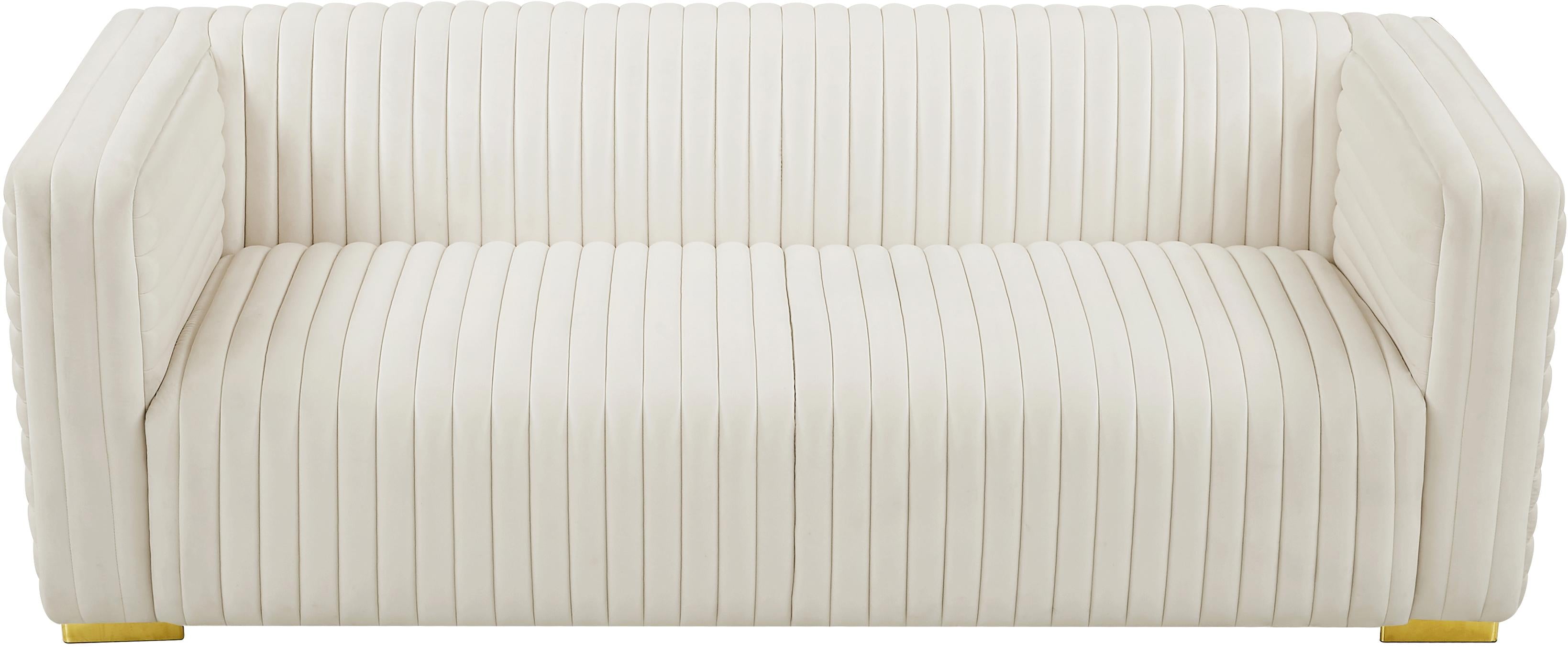 Ravish Cream Velvet Sofa