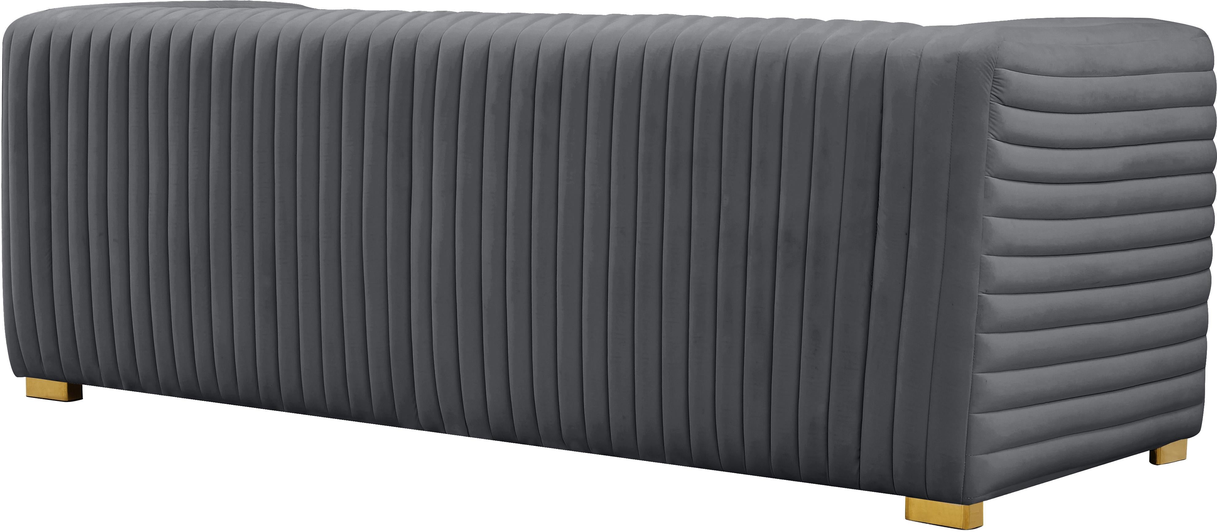 Ravish Grey Velvet Sofa