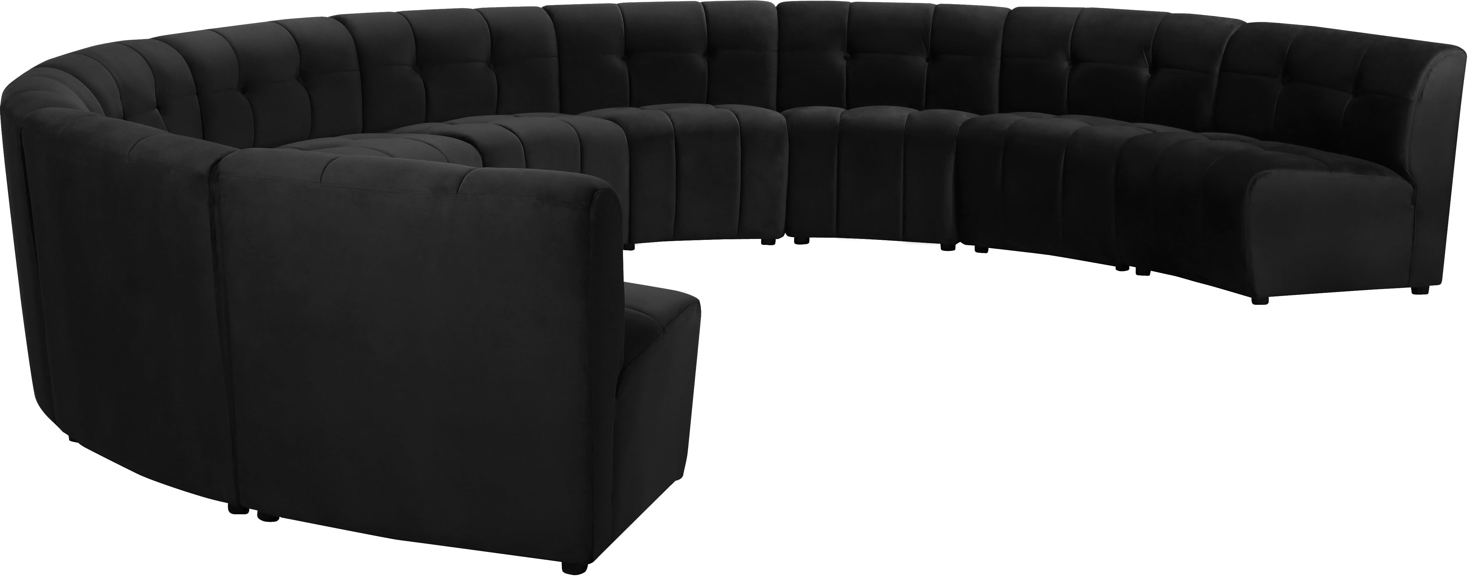 Limitless Black Velvet 10pc. Modular Sectional