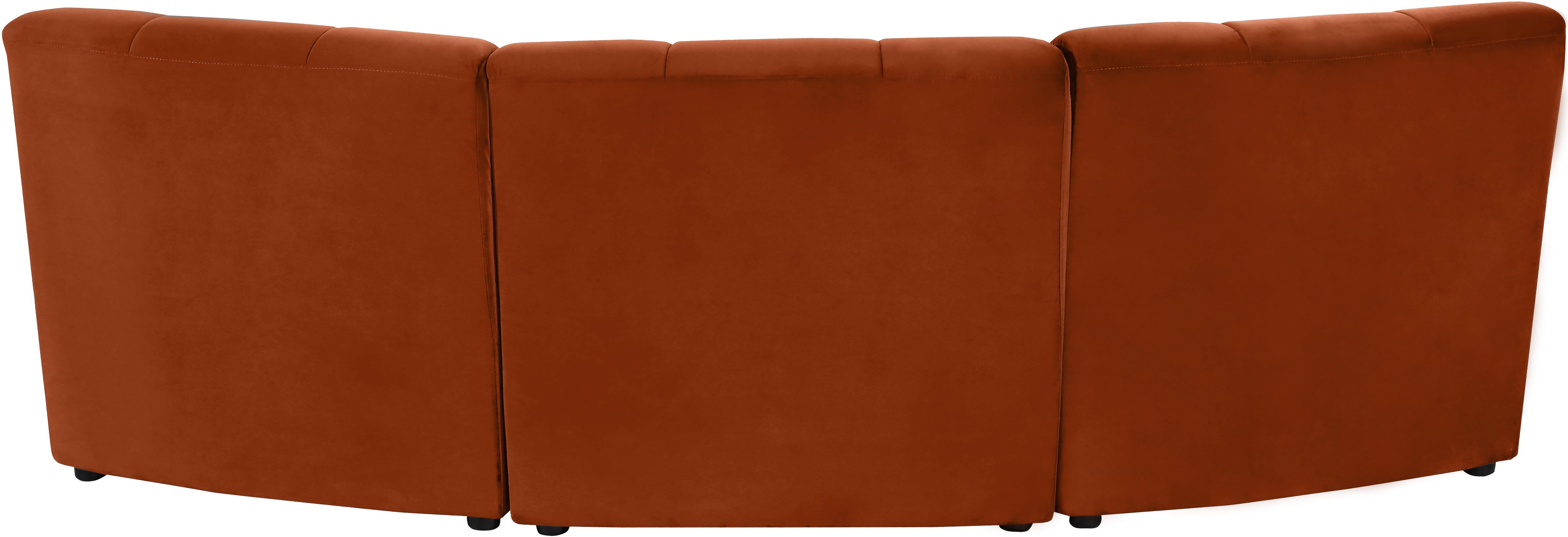 Limitless Cognac Velvet 3pc. Modular Sectional