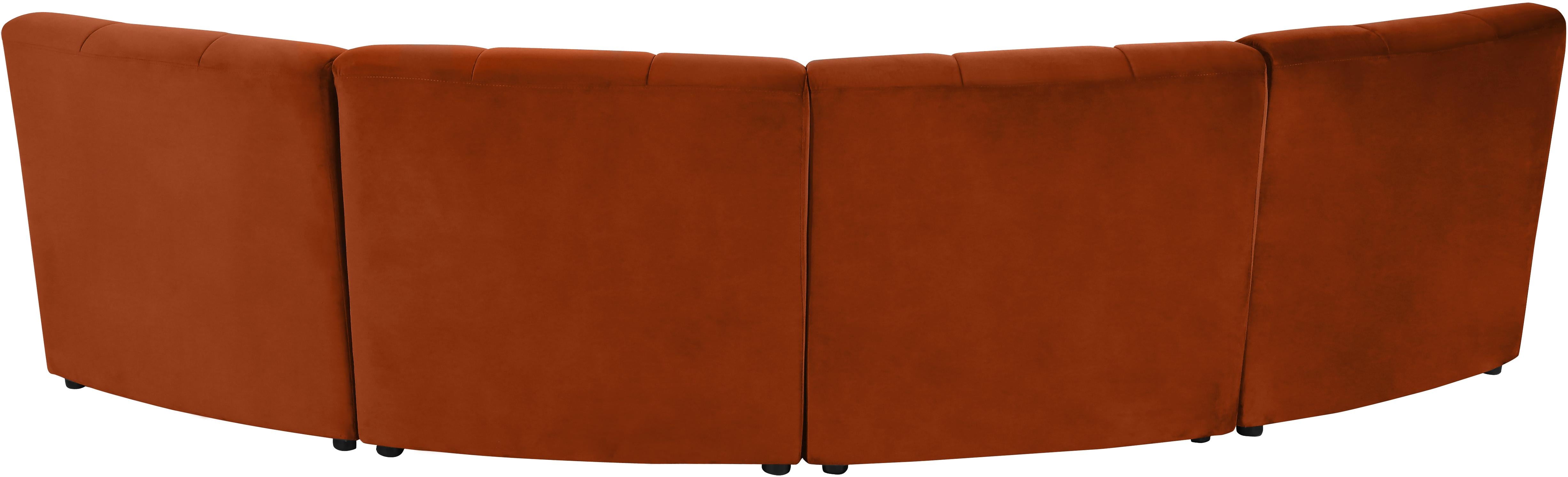 Limitless Cognac Velvet 4pc. Modular Sectional