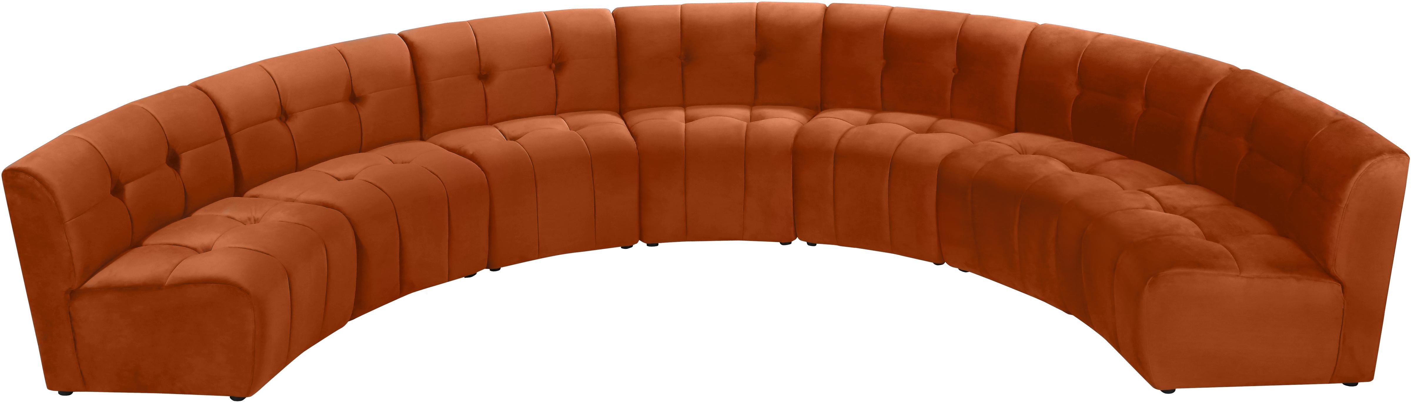 Limitless Cognac Velvet 7pc. Modular Sectional