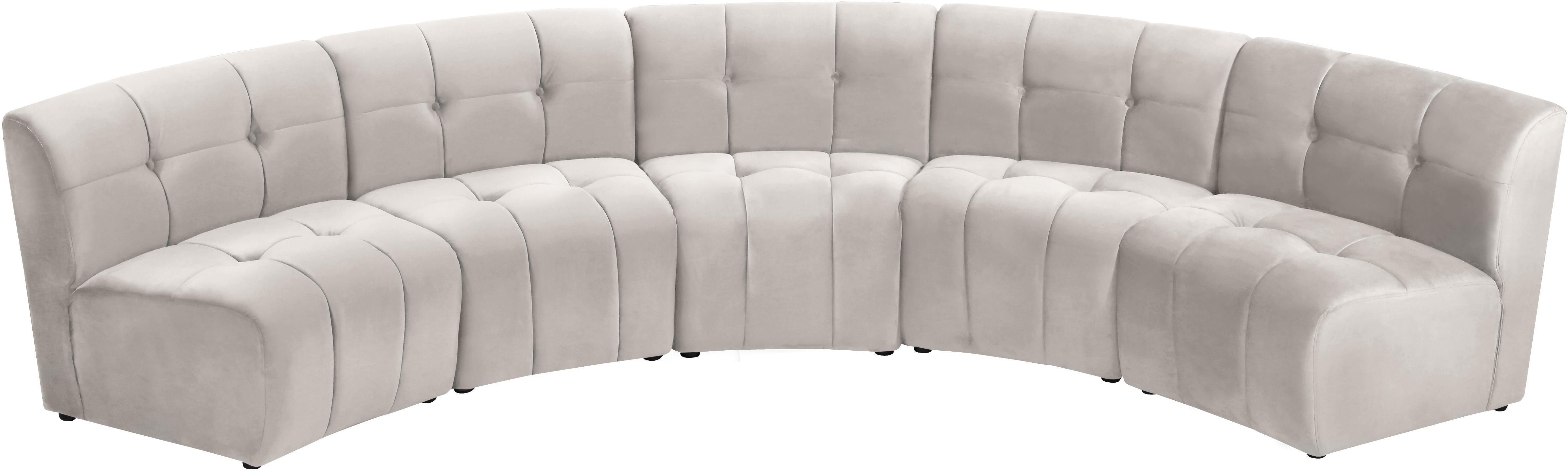 Limitless Cream Velvet 5pc. Modular Sectional