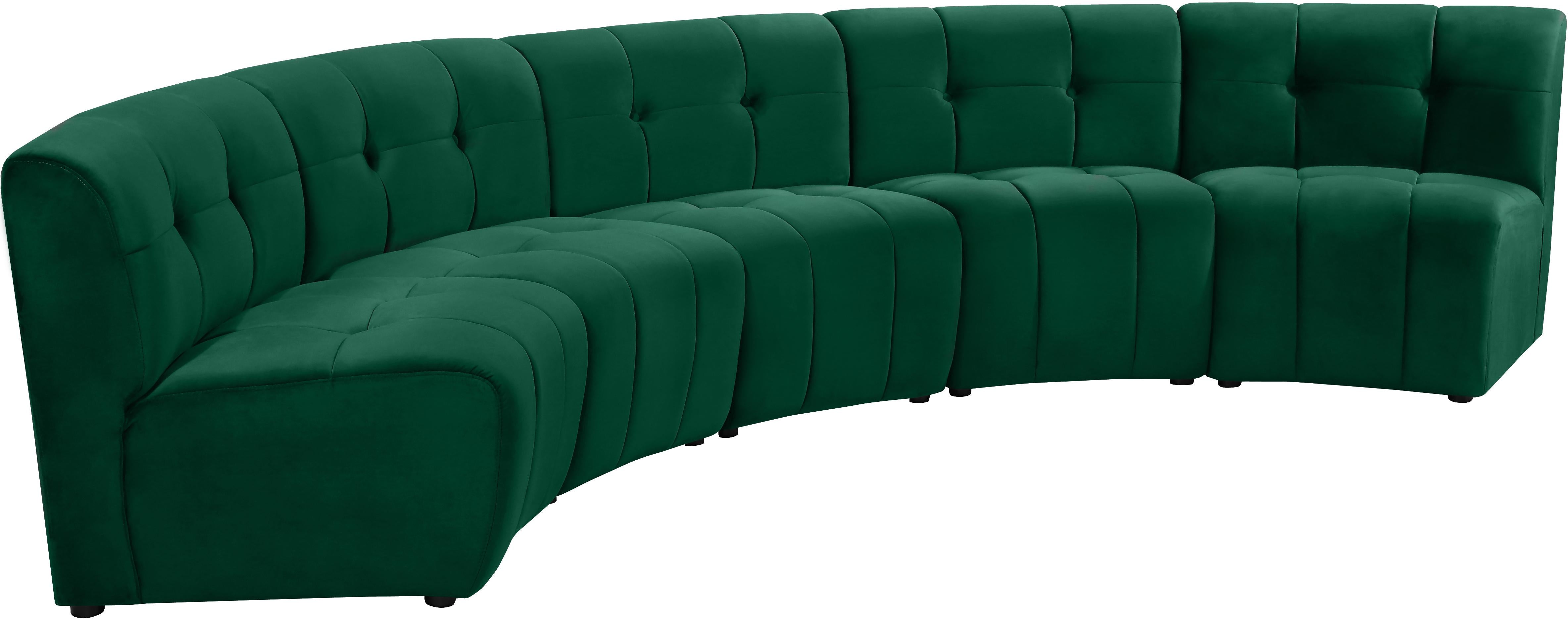 Limitless Green Velvet 5pc. Modular Sectional