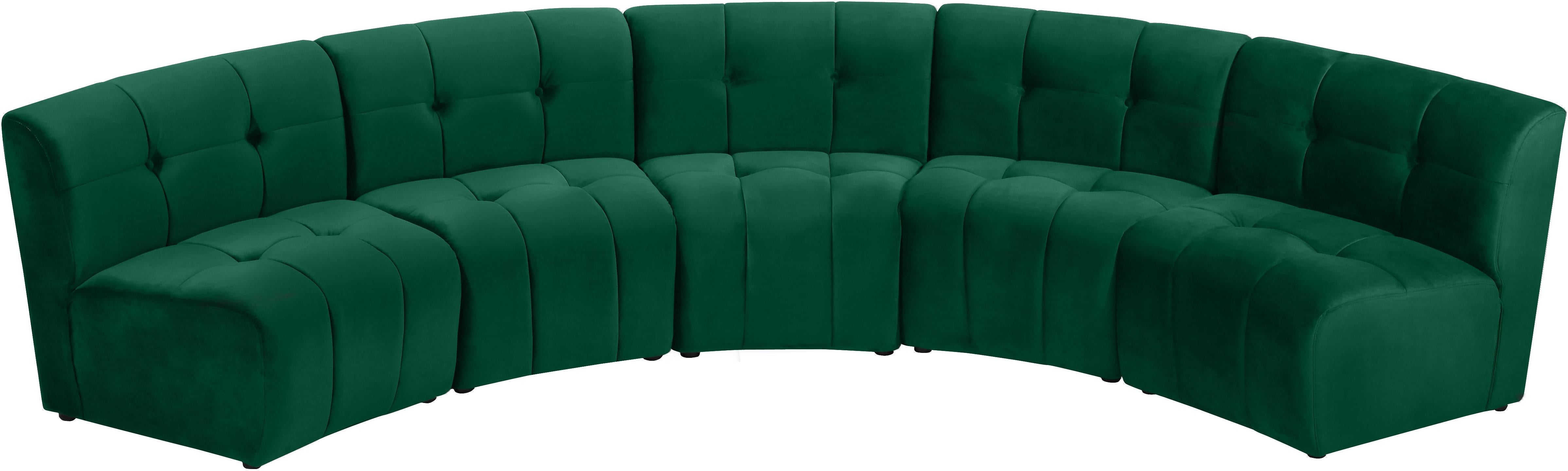 Limitless Green Velvet 5pc. Modular Sectional