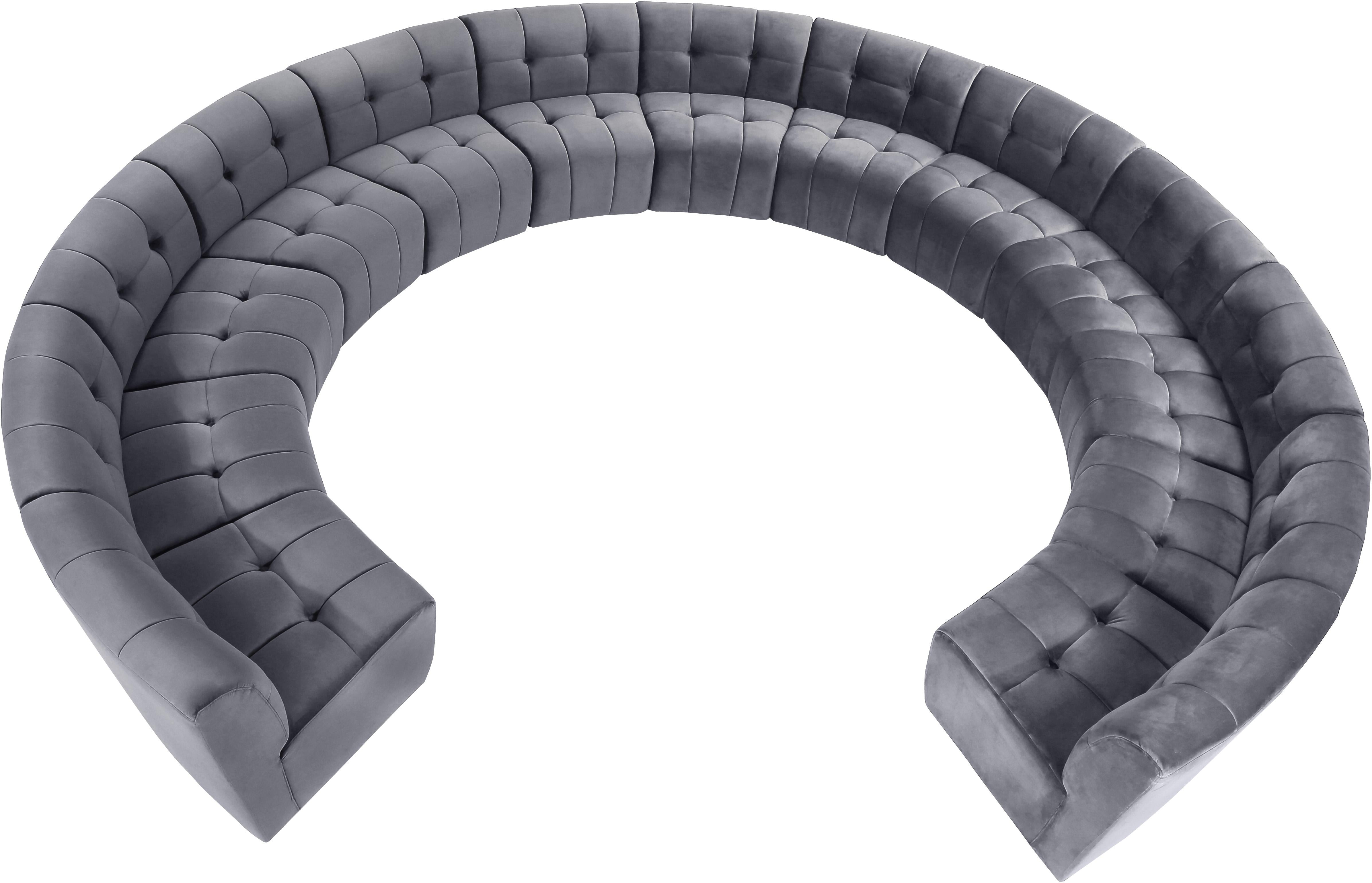 Limitless Grey Velvet 13pc. Modular Sectional