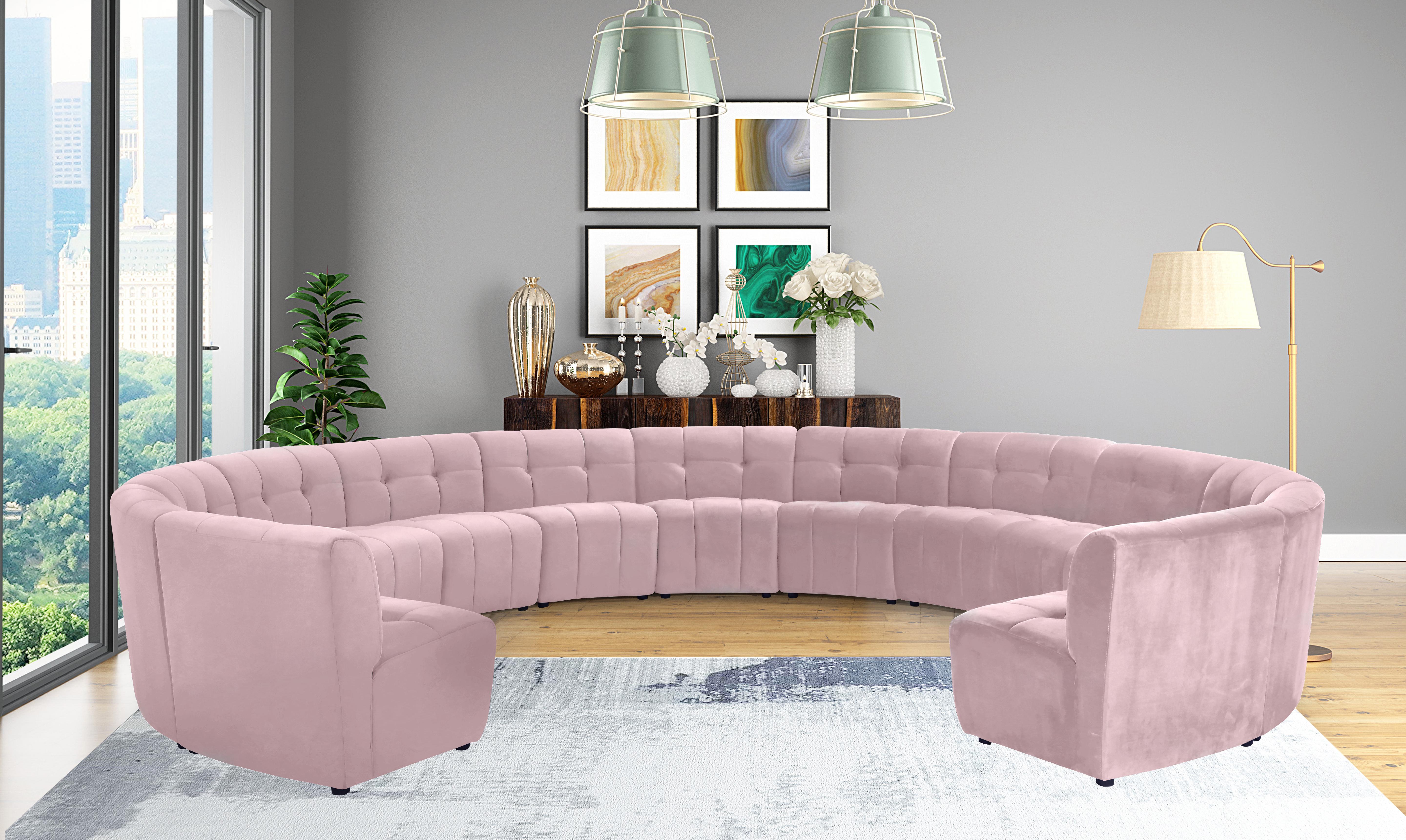 Limitless Pink Velvet 13pc. Modular Sectional