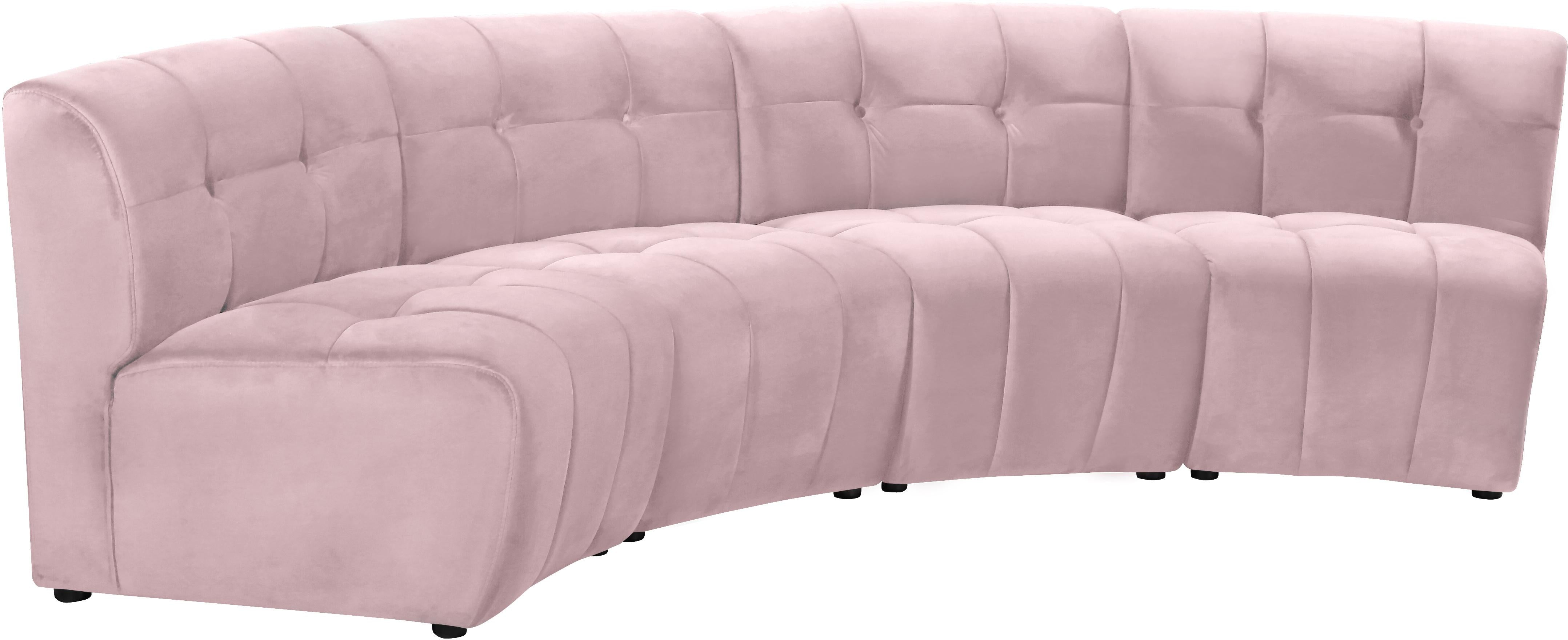 Limitless Pink Velvet 4pc. Modular Sectional