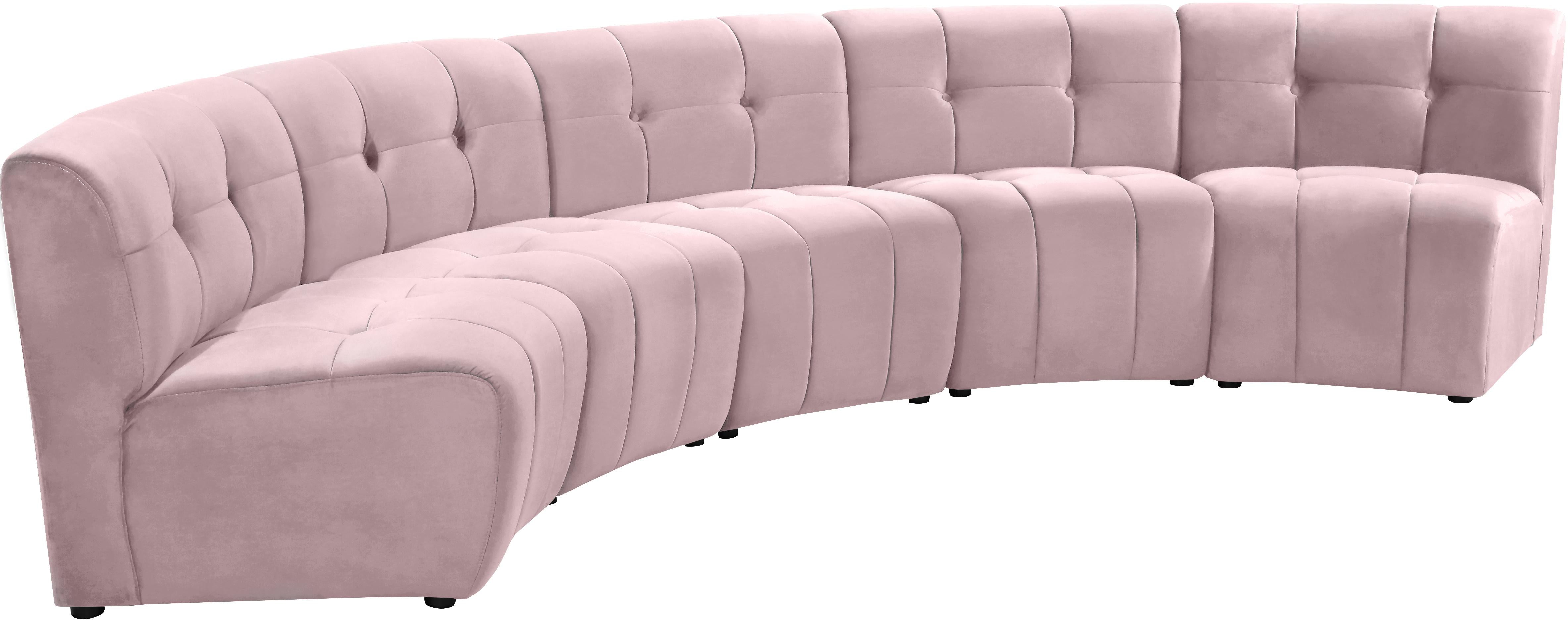 Limitless Pink Velvet 5pc. Modular Sectional