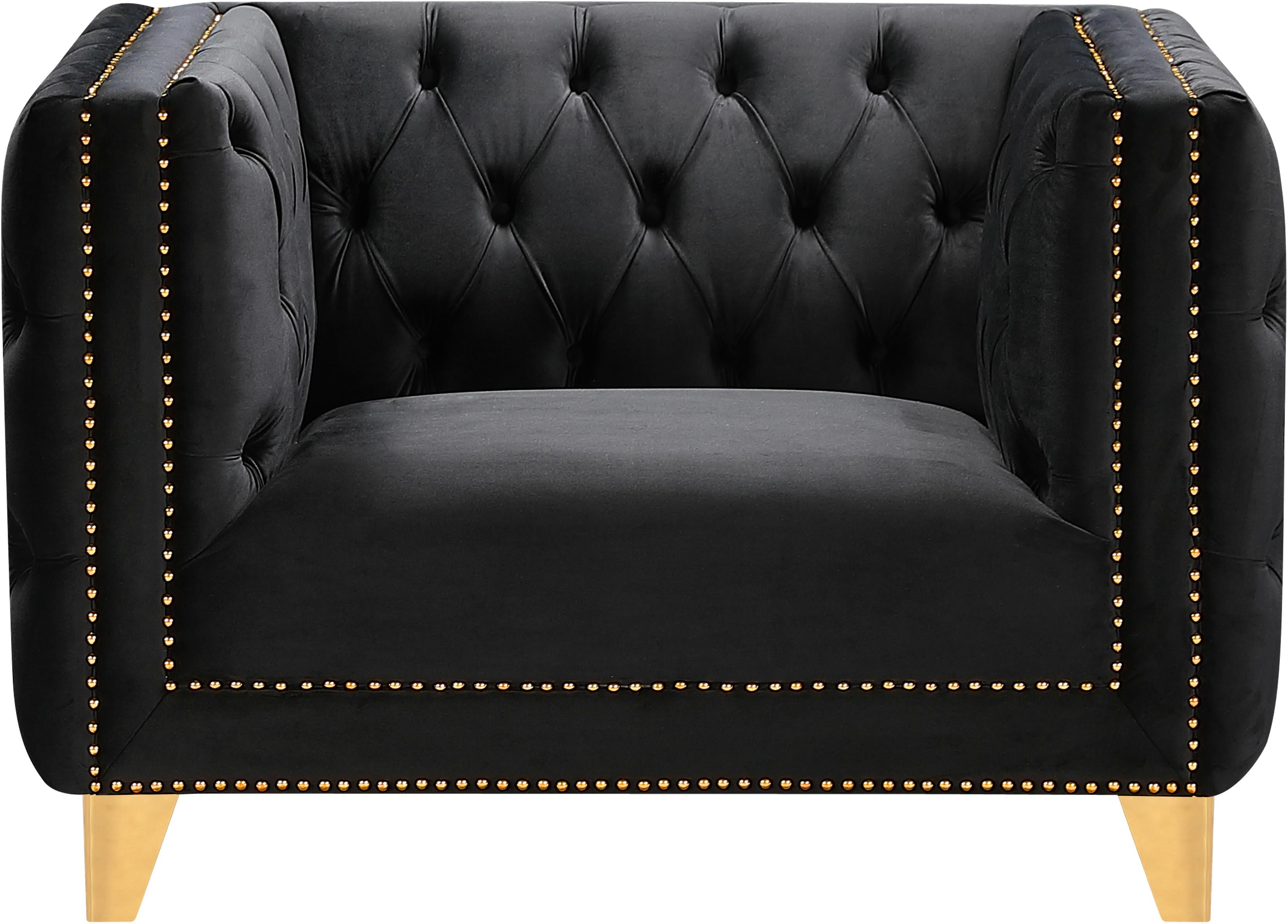 Michelle Black Velvet Chair