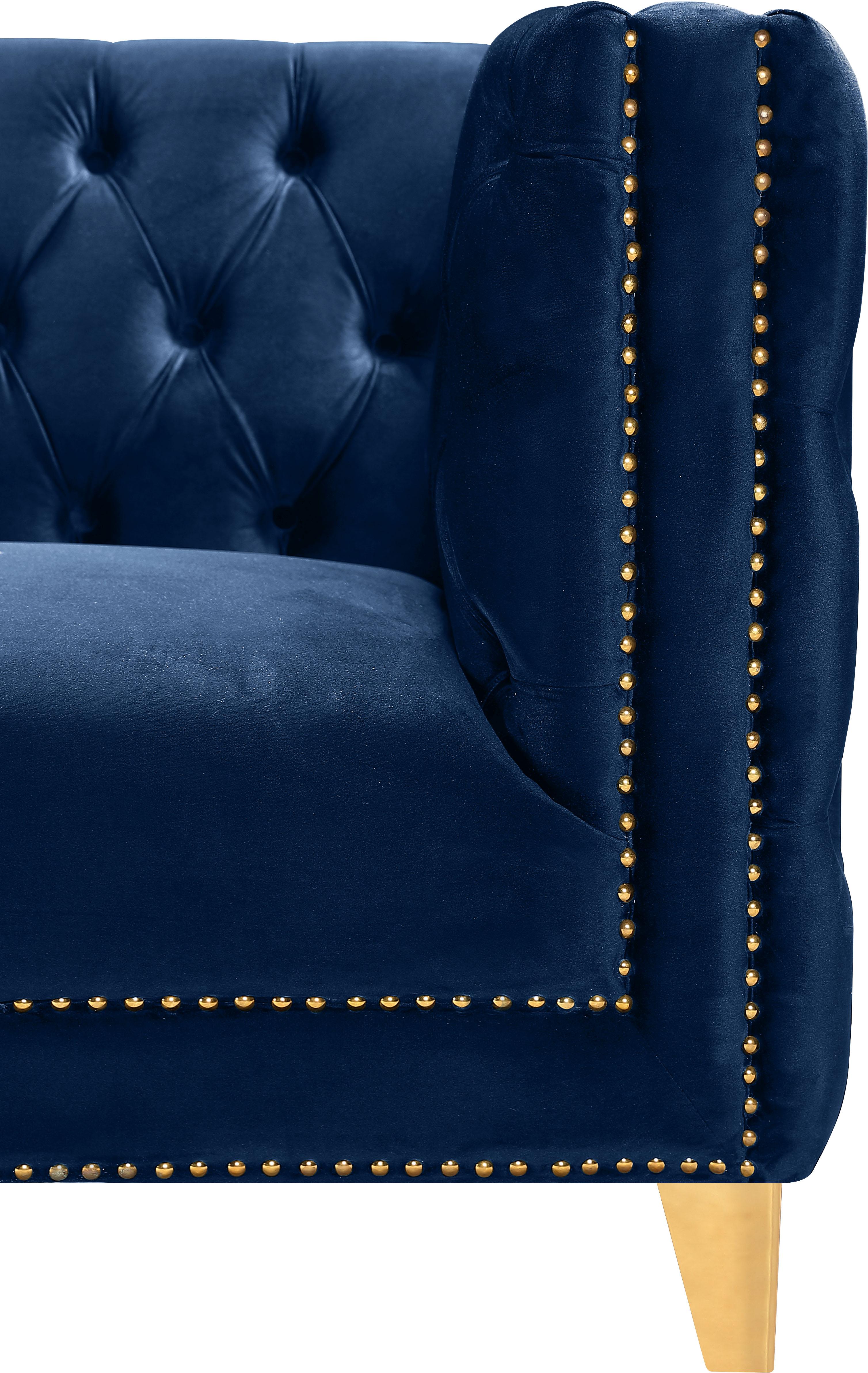 Michelle Navy Velvet Loveseat