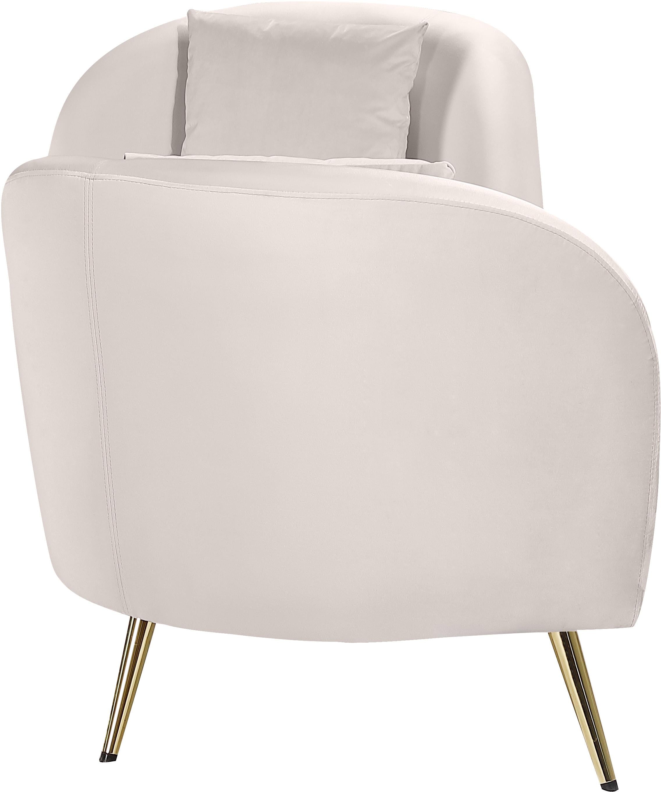 Nolan Cream Velvet Chaise