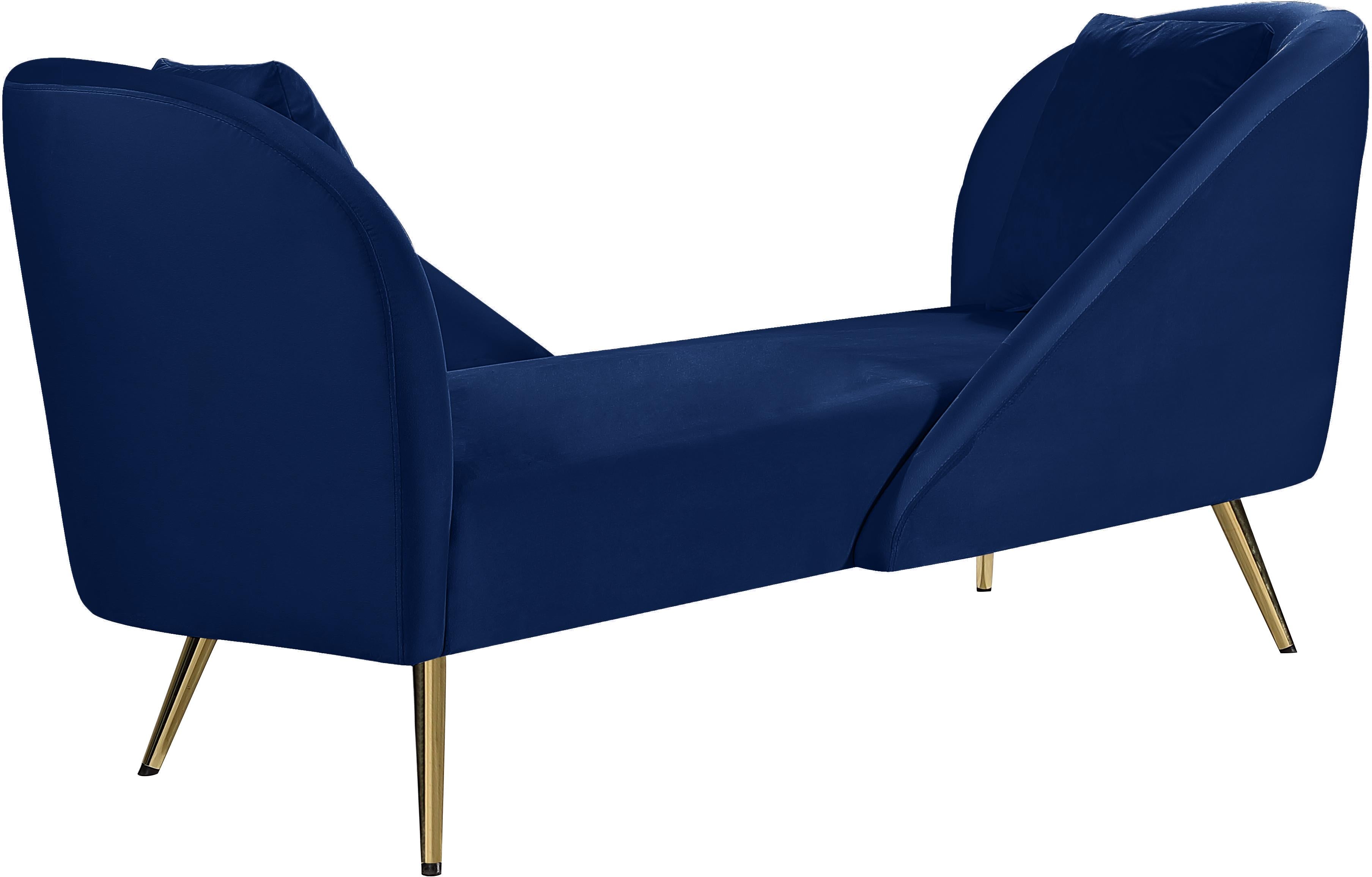 Nolan Navy Velvet Chaise