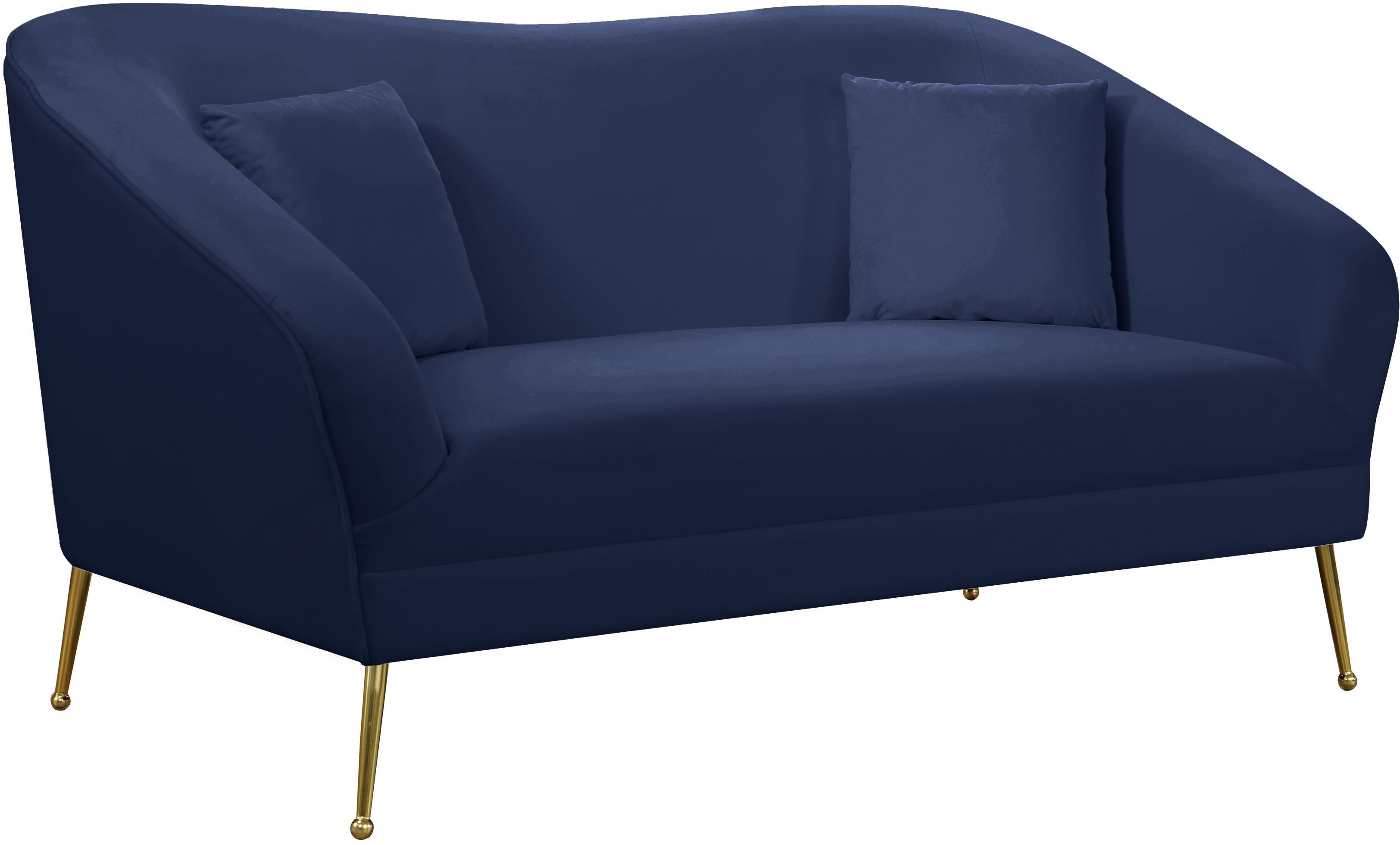 Hermosa Navy Velvet Loveseat image