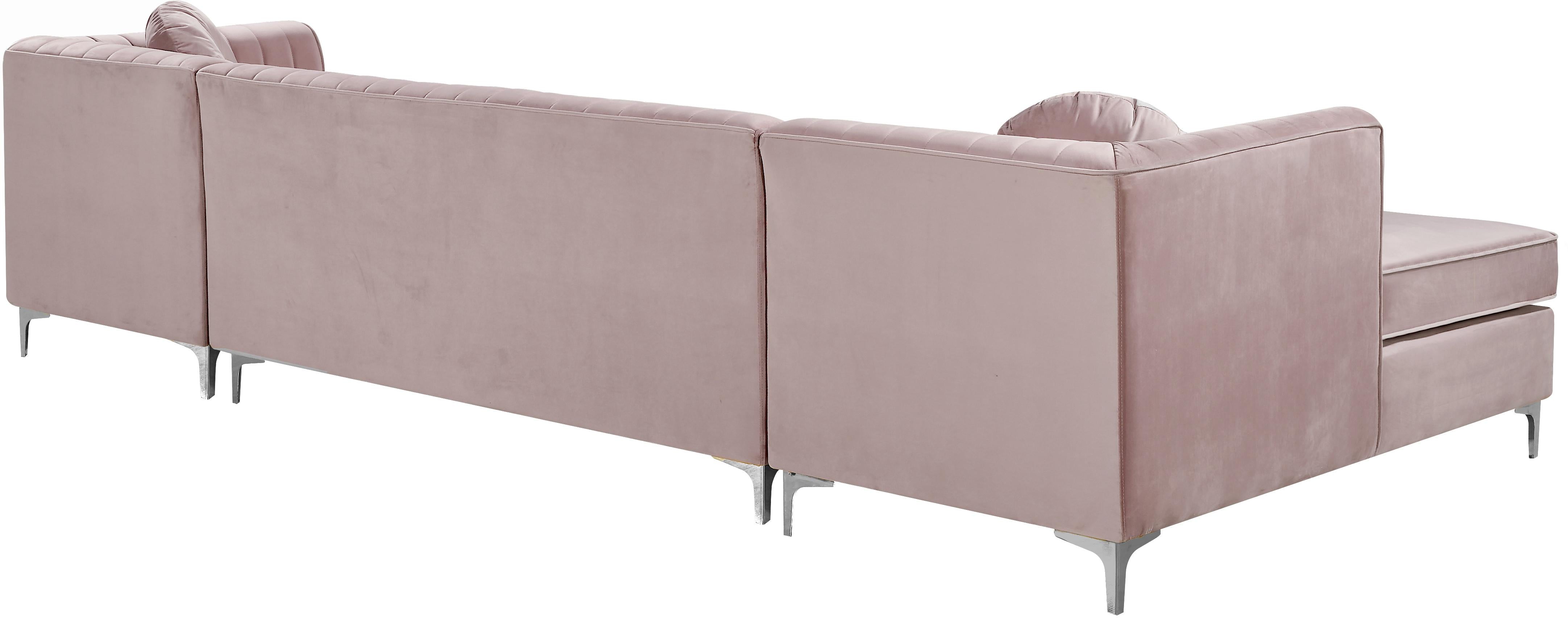 Graham Pink Velvet 3pc. Sectional