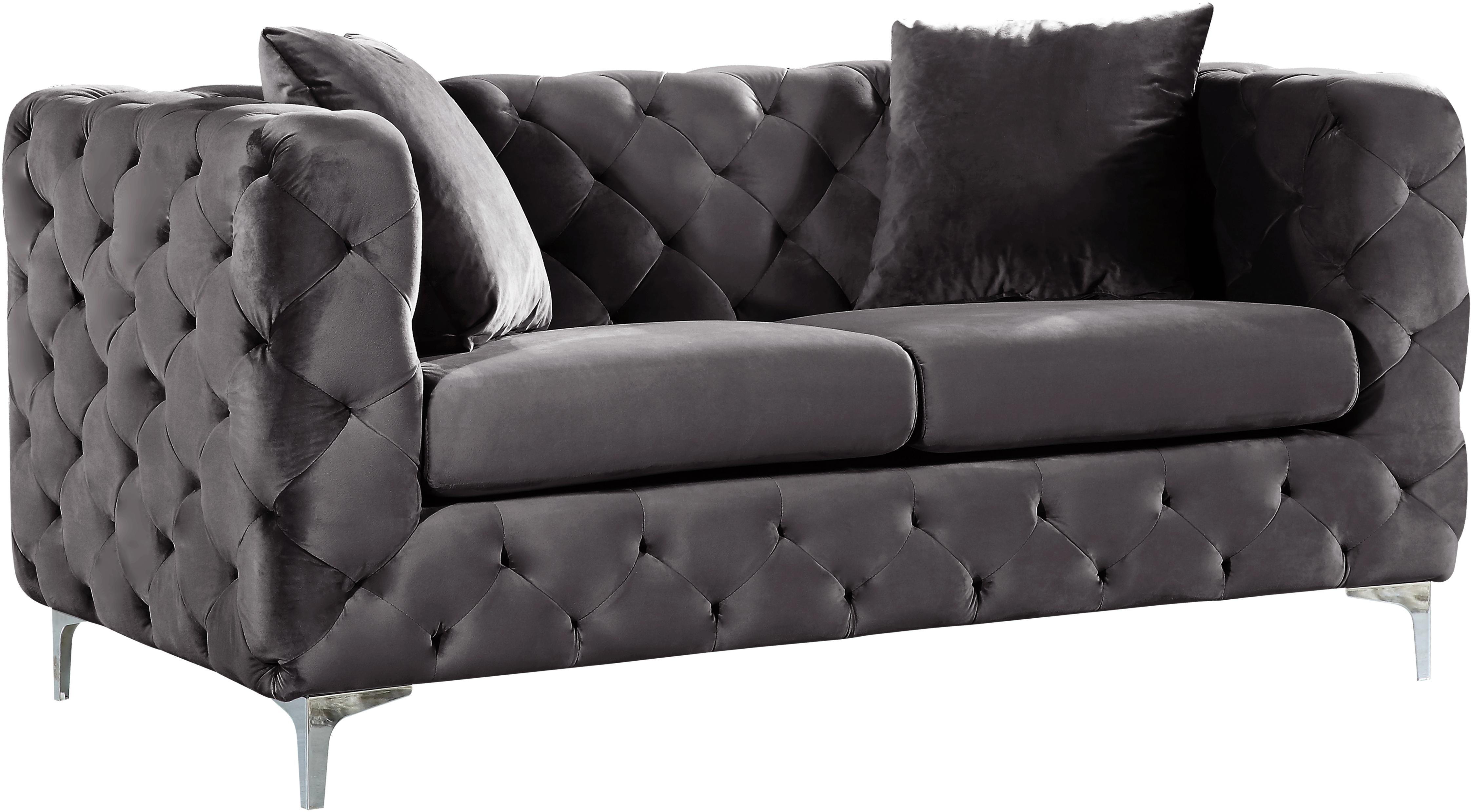 Scarlett Grey Velvet Loveseat image