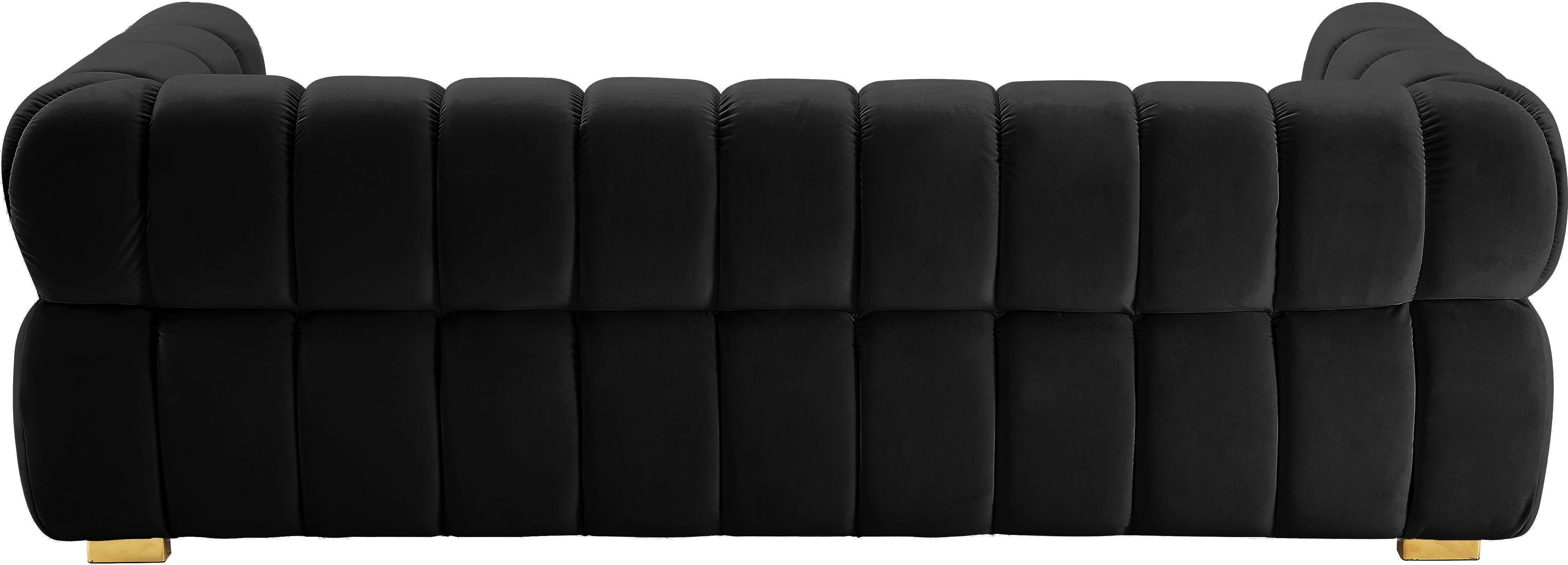 Gwen Black Velvet Sofa