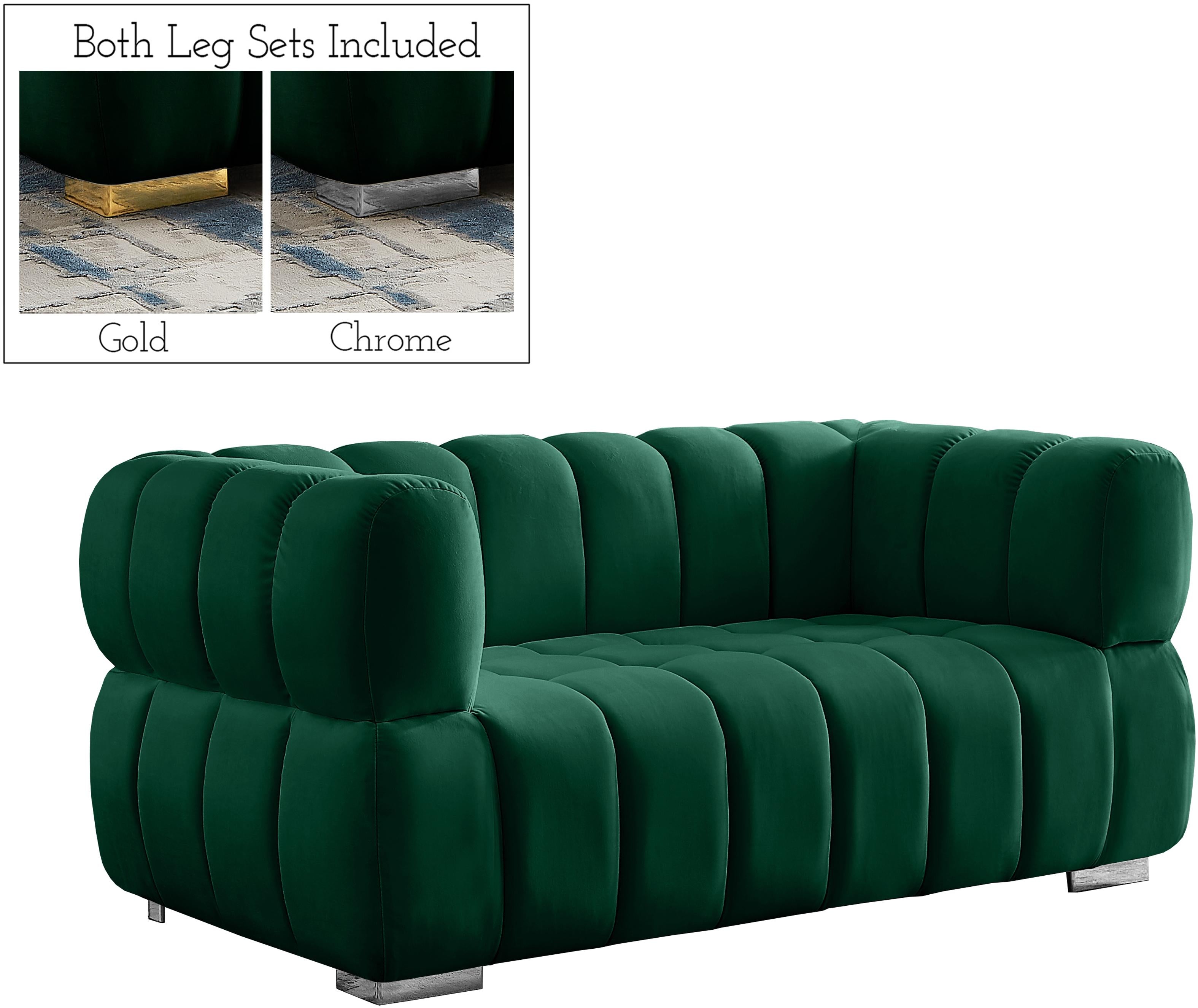 Gwen Green Velvet Loveseat