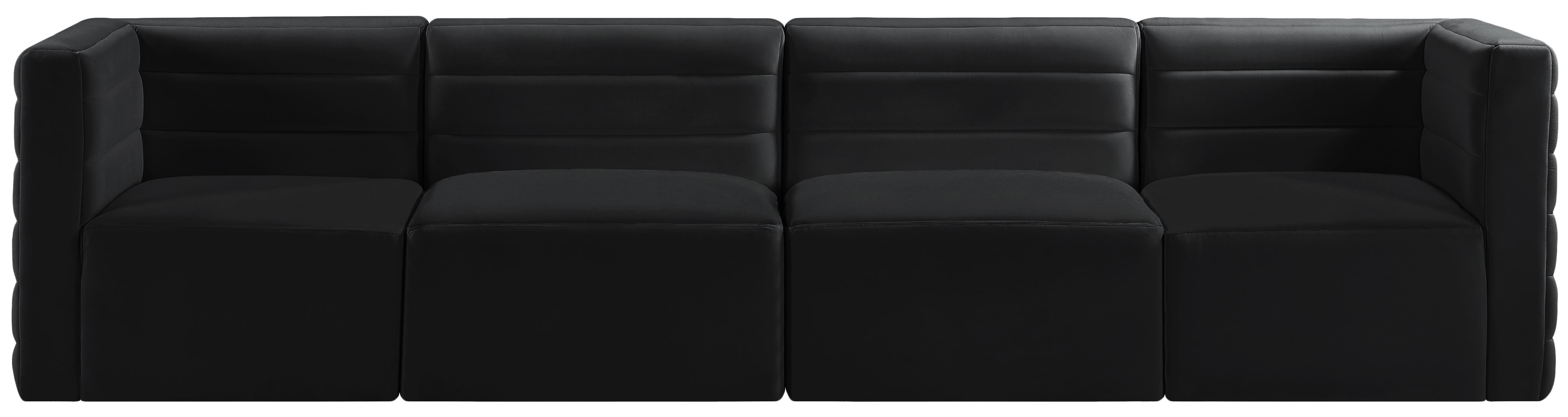 Quincy Black Velvet Modular Sofa