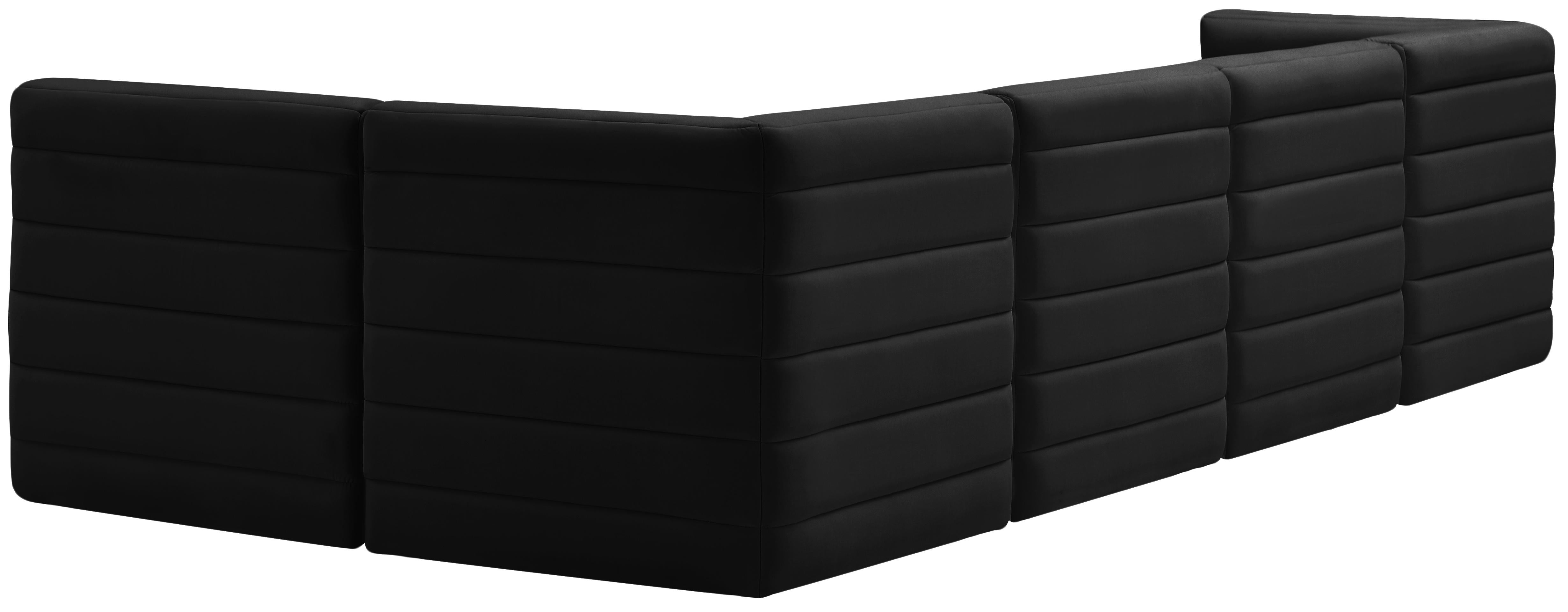 Quincy Black Velvet Modular Sectional