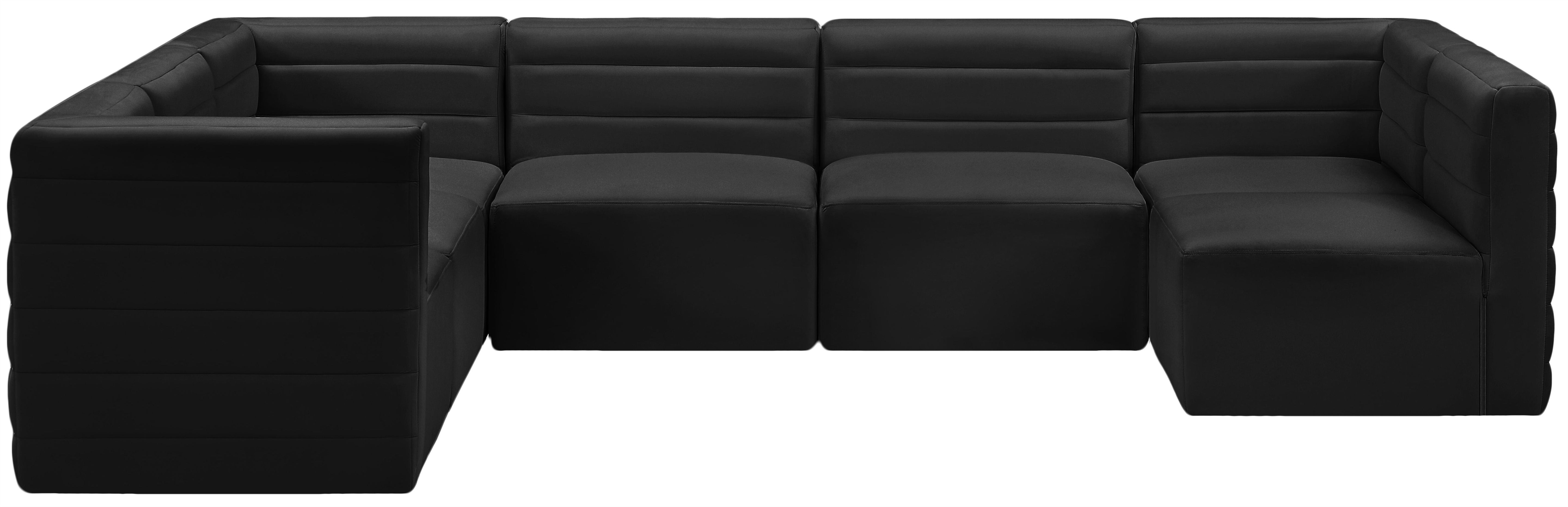 Quincy Black Velvet Modular Sectional