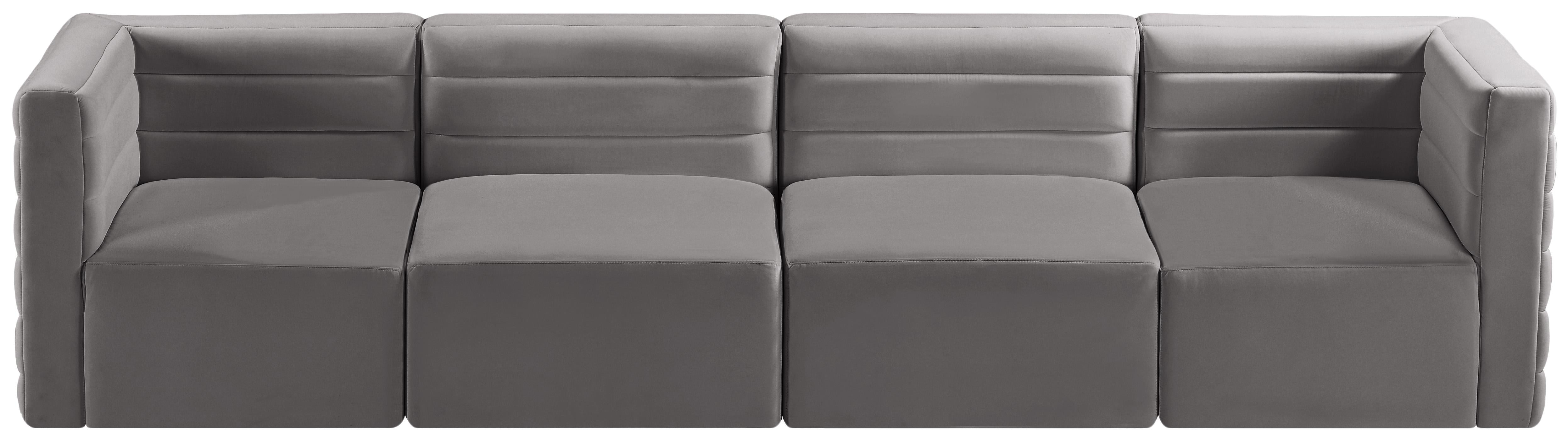 Quincy Grey Velvet Modular Sofa